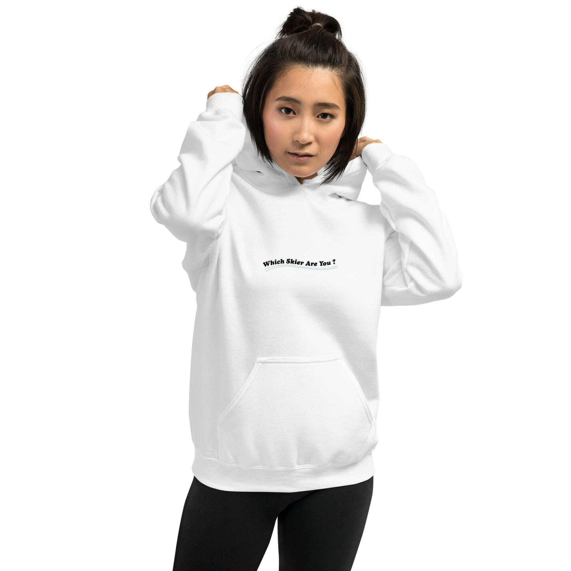 Unisex Hoodie Which skier are you? "The Thing" Yeti Skier on light colors (front & back)