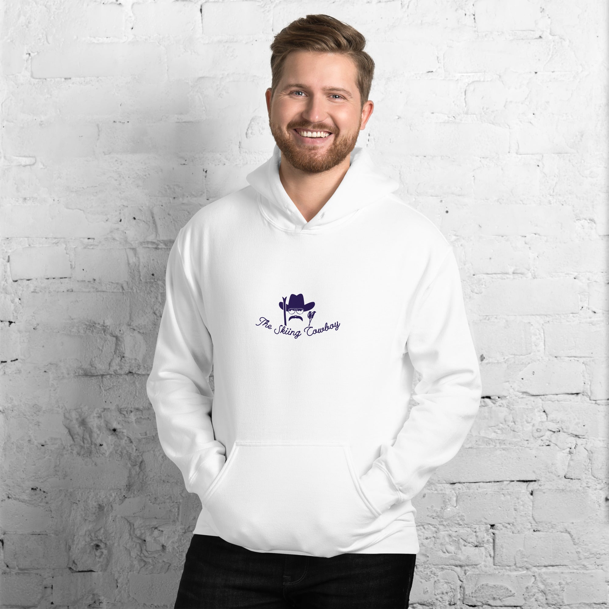 Unisex Hoodie The Skiing Cowboy Duel Silhouette (front & back)