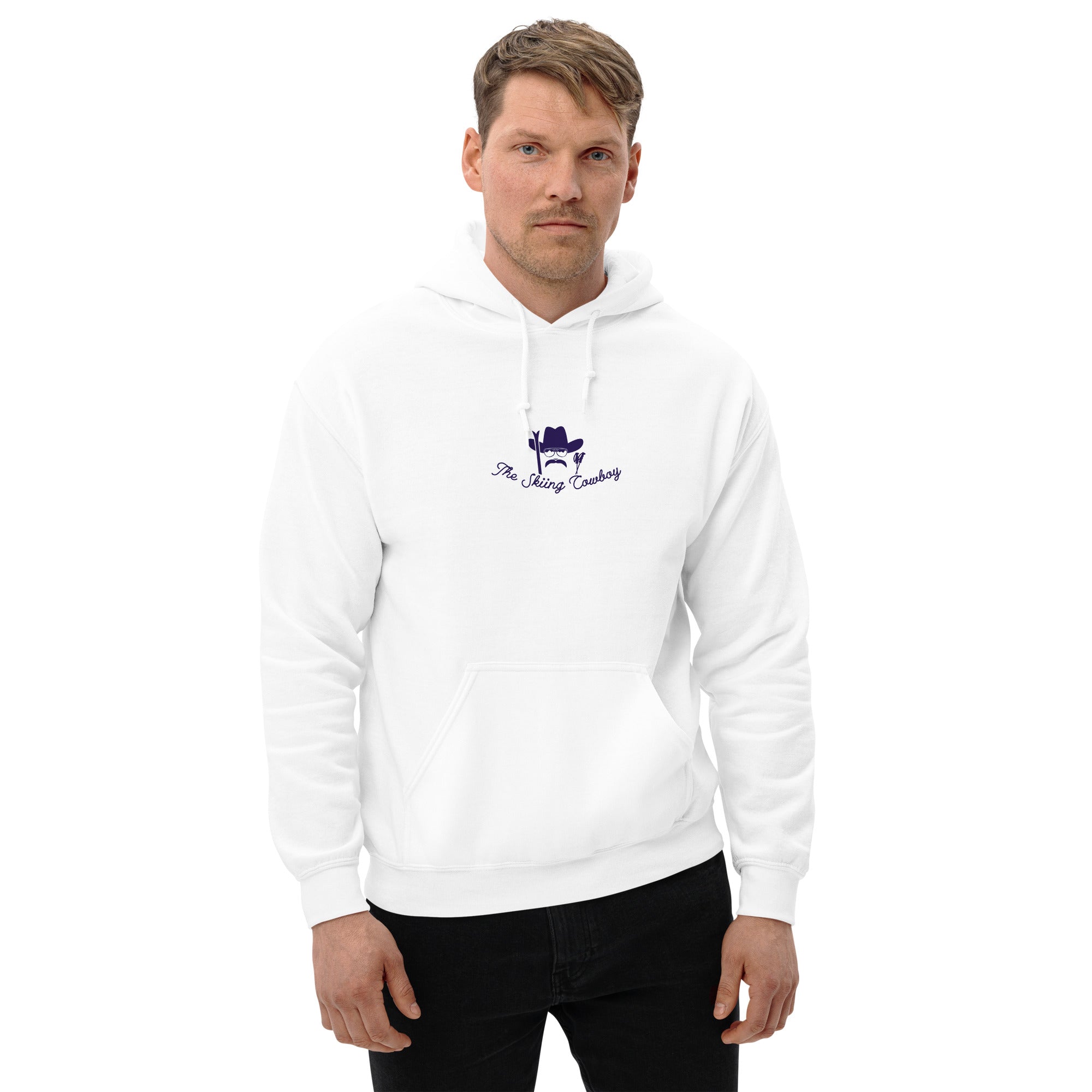 Unisex Hoodie The Skiing Cowboy Duel Silhouette (front & back)