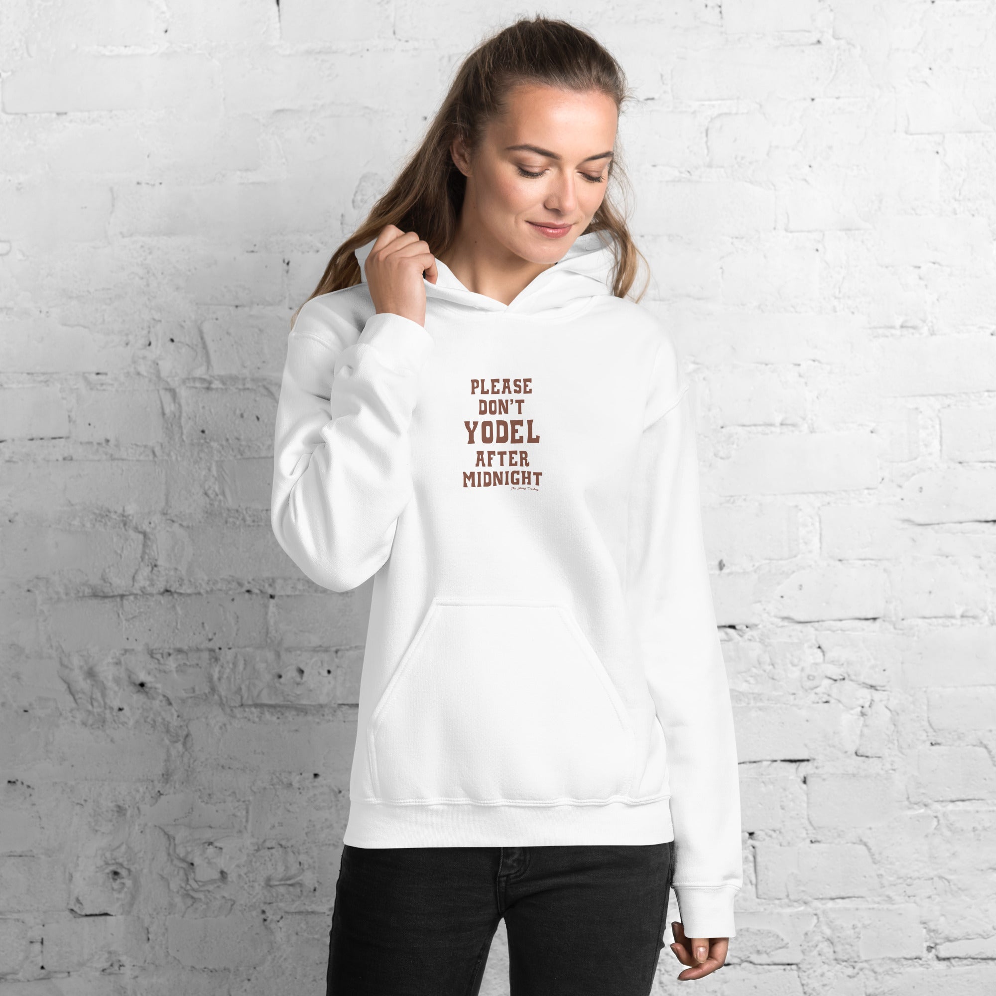 Unisex Hoodie Don't Yodel After Midnight on light colors