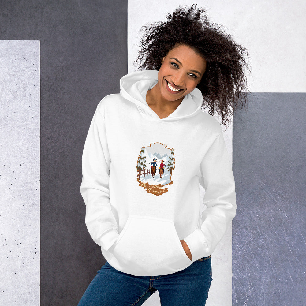 Unisex Hoodie The Skiing Cowgirl on light colors