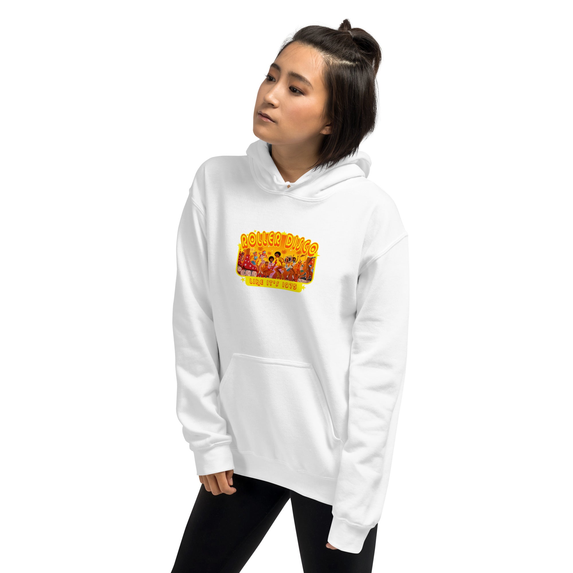 Unisex Hoodie Roller Disco 1975 on light colors