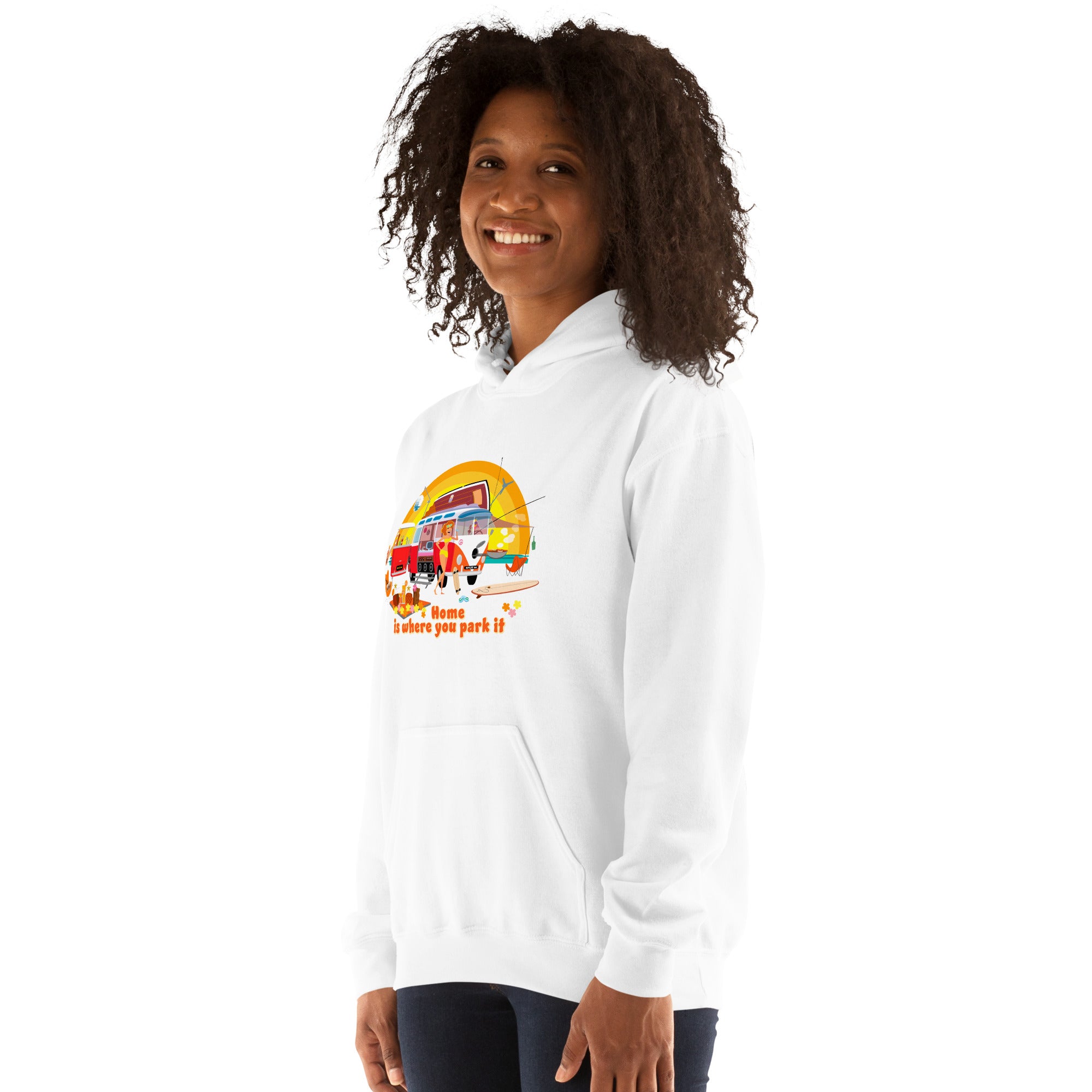 Sweat à capuche d'hiver unisexe Ultra Combi: Home is where you park it sur couleurs vives