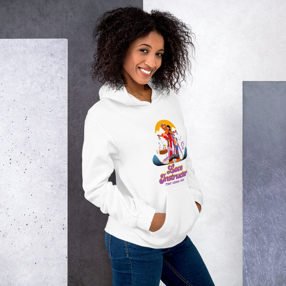 Sweat à capuche d'hiver unisexe Love Instructor First Lesson free sur couleurs claires