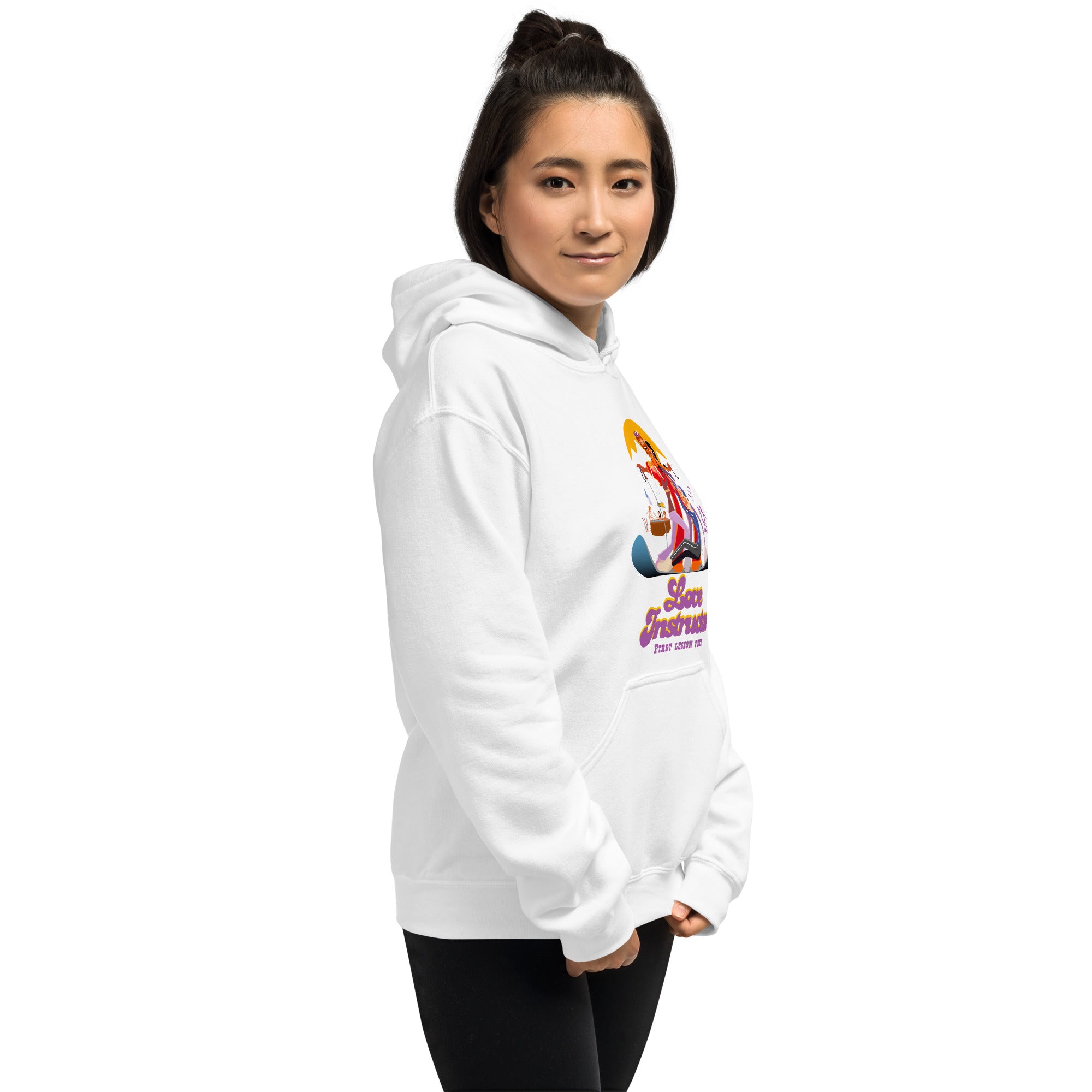 Sweat à capuche d'hiver unisexe Love Instructor First Lesson free sur couleurs claires