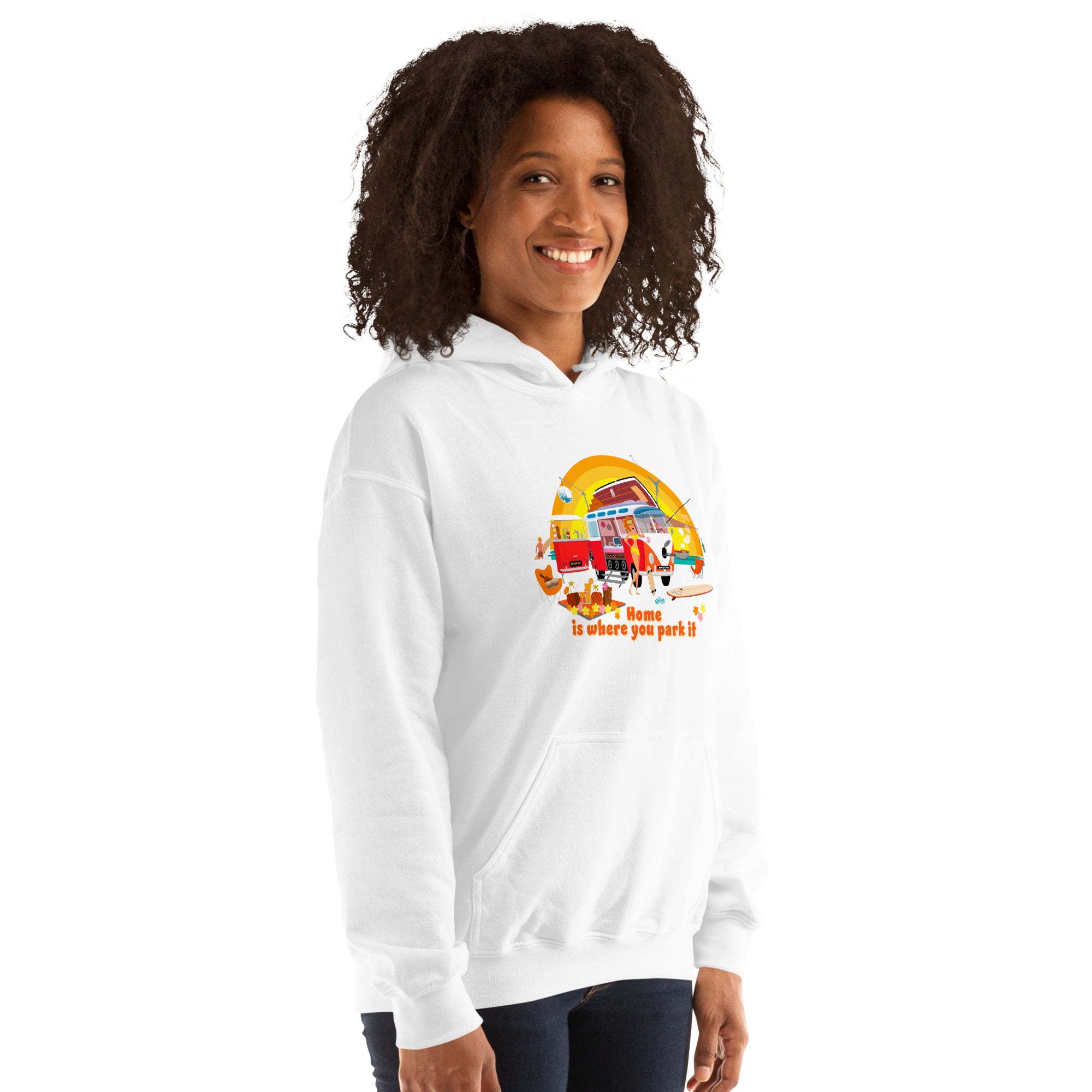 Sweat à capuche d'hiver unisexe Ultra Combi: Home is where you park it sur couleurs vives