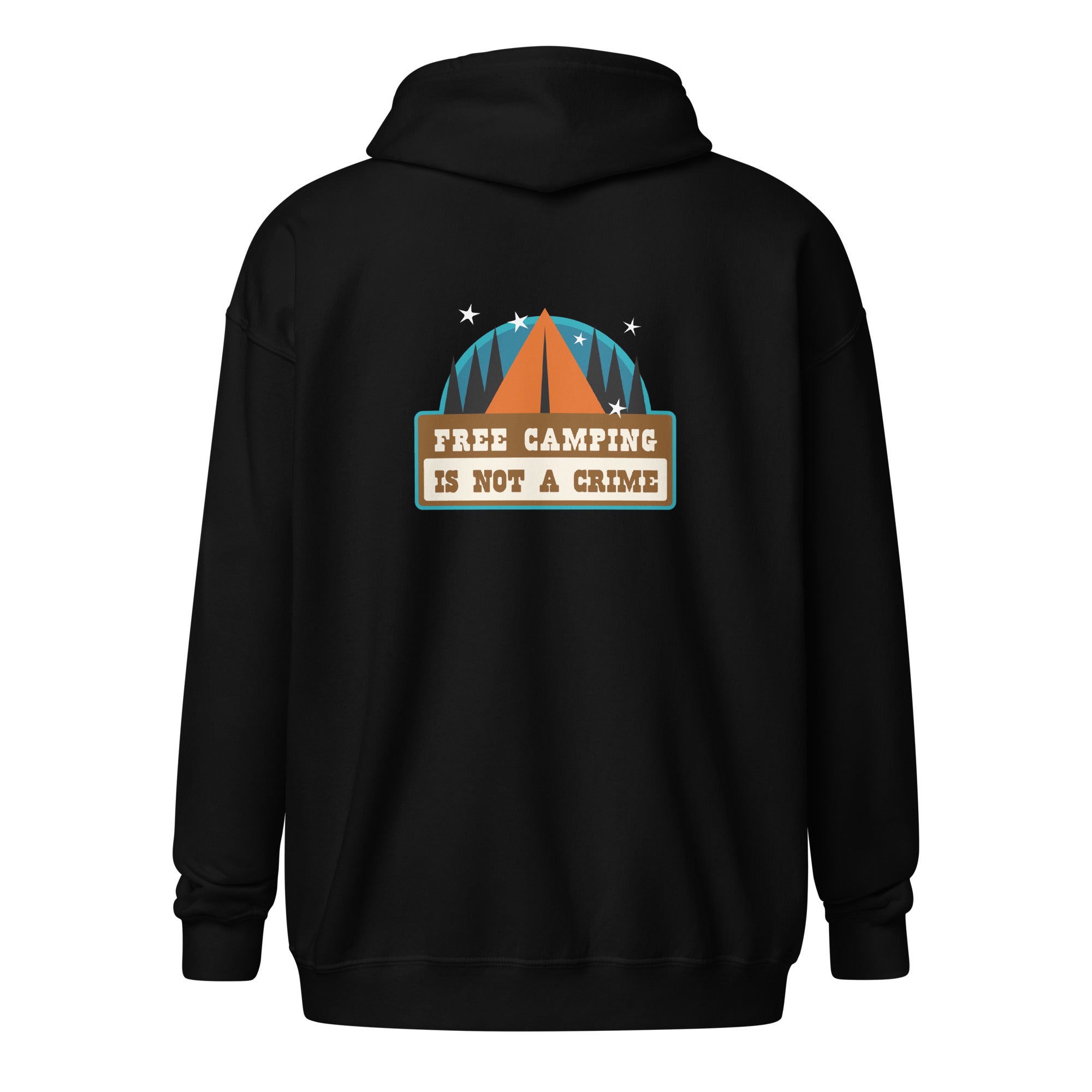 Unisex heavy blend zip hoodie Free camping is not a crime graphic