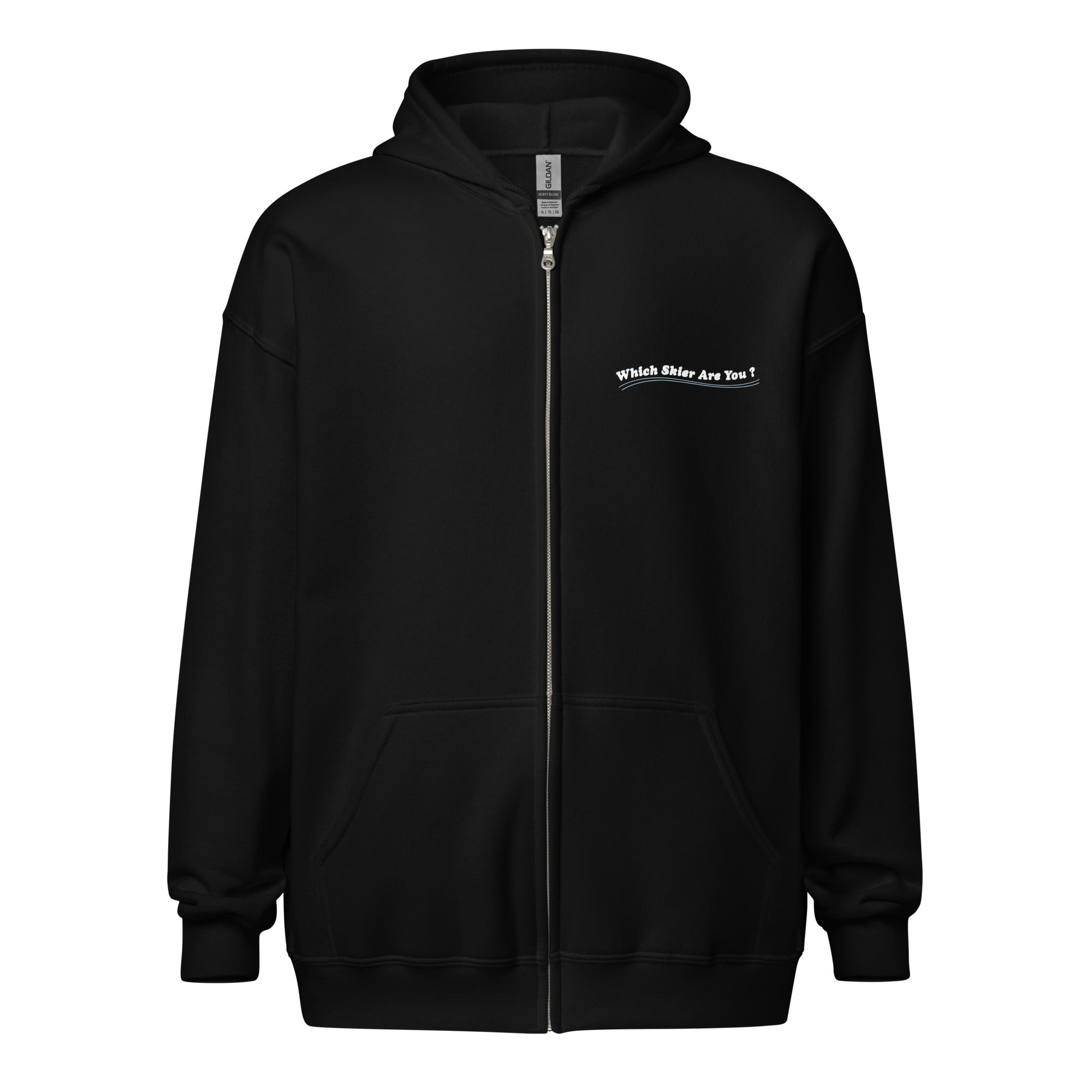 Unisex heavy blend zip hoodie Which skier are you? Love Instructor First Lesson free on dark colors (front & back)