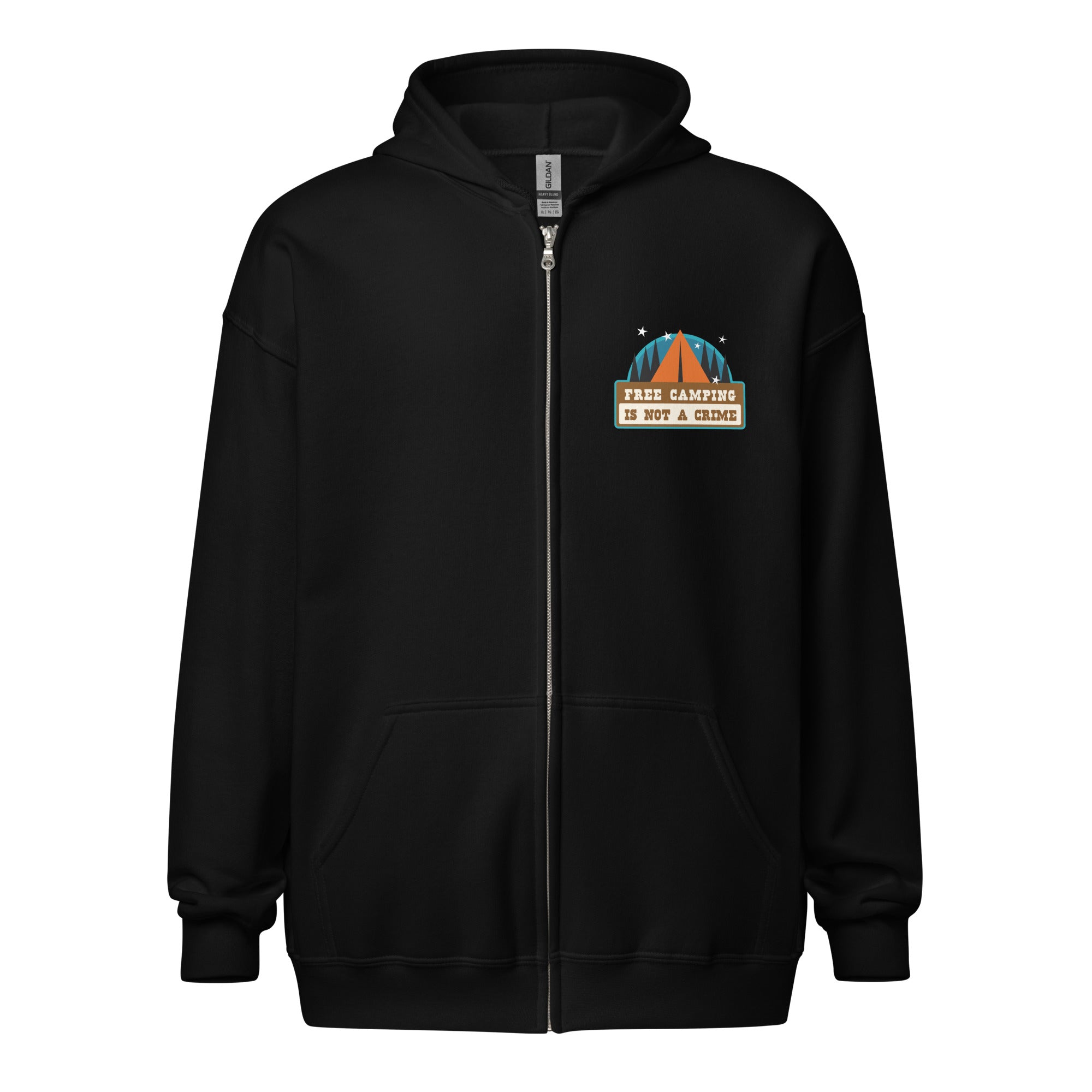 Unisex heavy blend zip hoodie Free camping is not a crime graphic