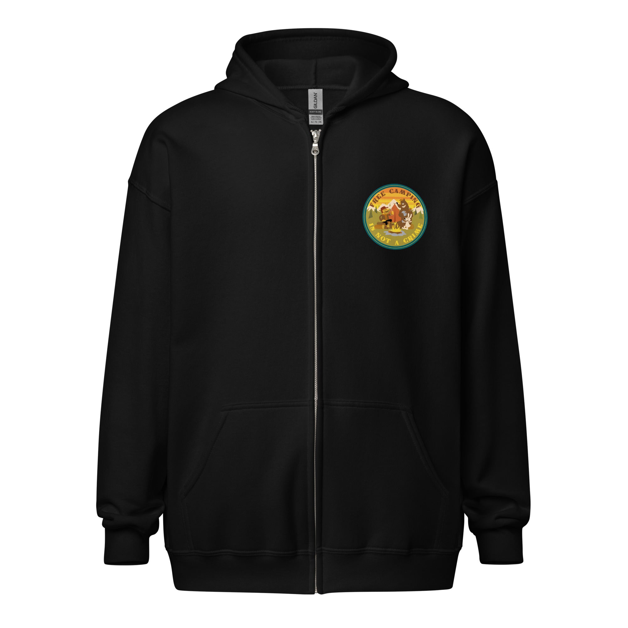 Unisex heavy blend zip hoodie Free camping is not a crime