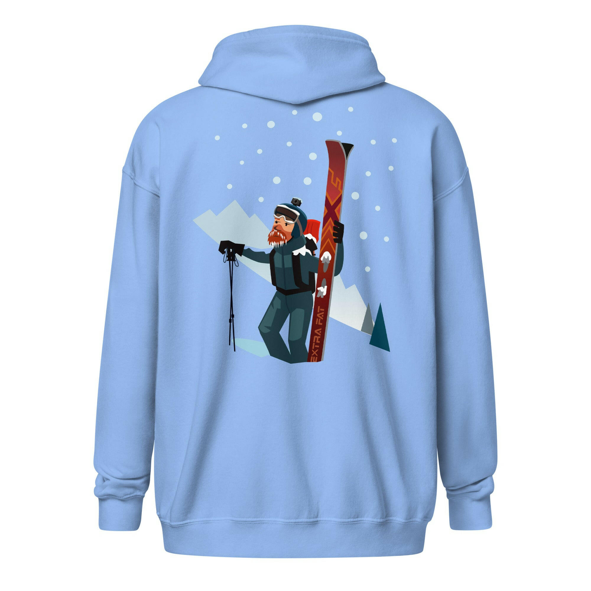 Unisex heavy blend zip hoodie Which skier are you? Freeride Skier on light colors (front & back)