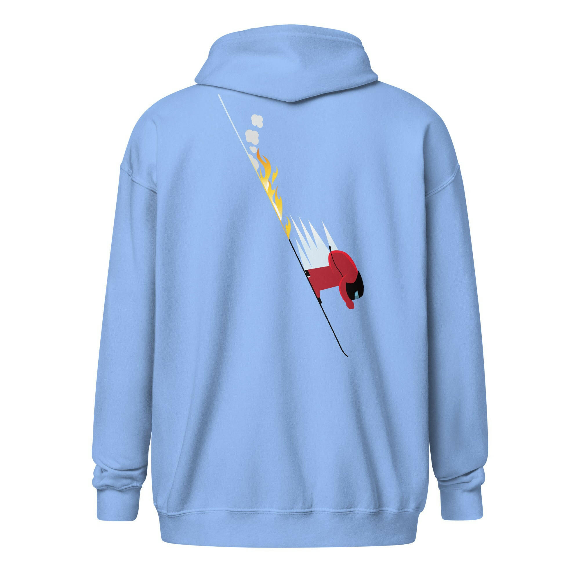 Unisex heavy blend zip hoodie Which skier are you? Speed Skier on light colors (front & back)