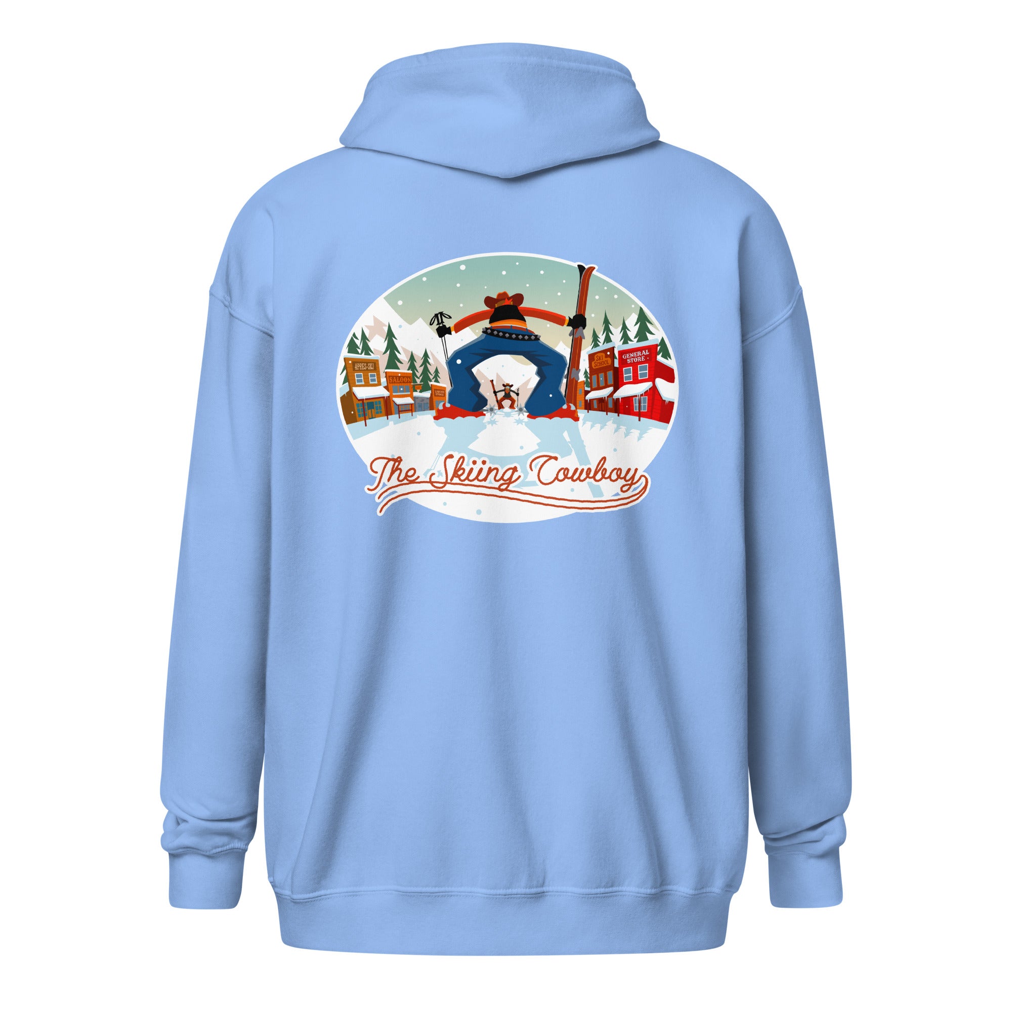 Unisex heavy blend zip hoodie Skiing Duel (front & back)