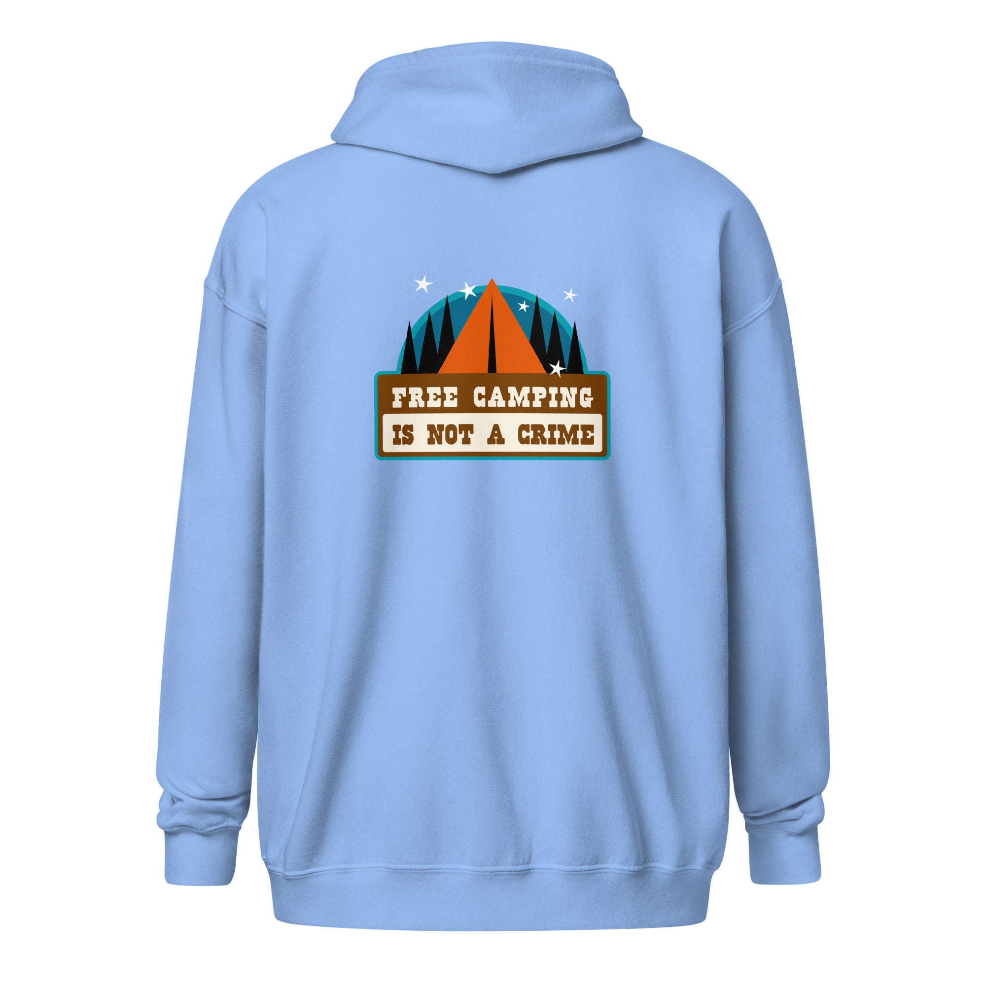 Unisex heavy blend zip hoodie Free camping is not a crime graphic