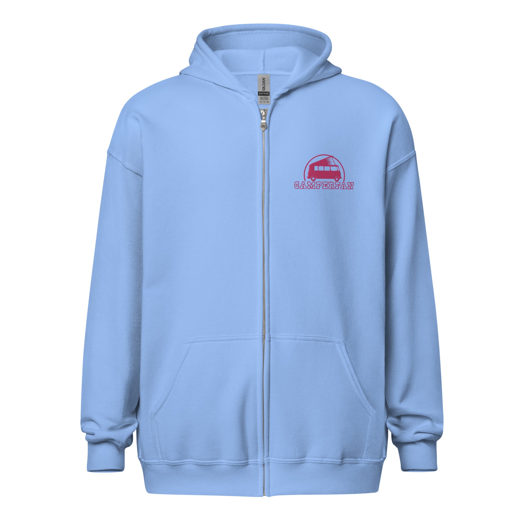 Sweat à capuche épais unisexe à fermeture éclair Camperfan flamingo brodé