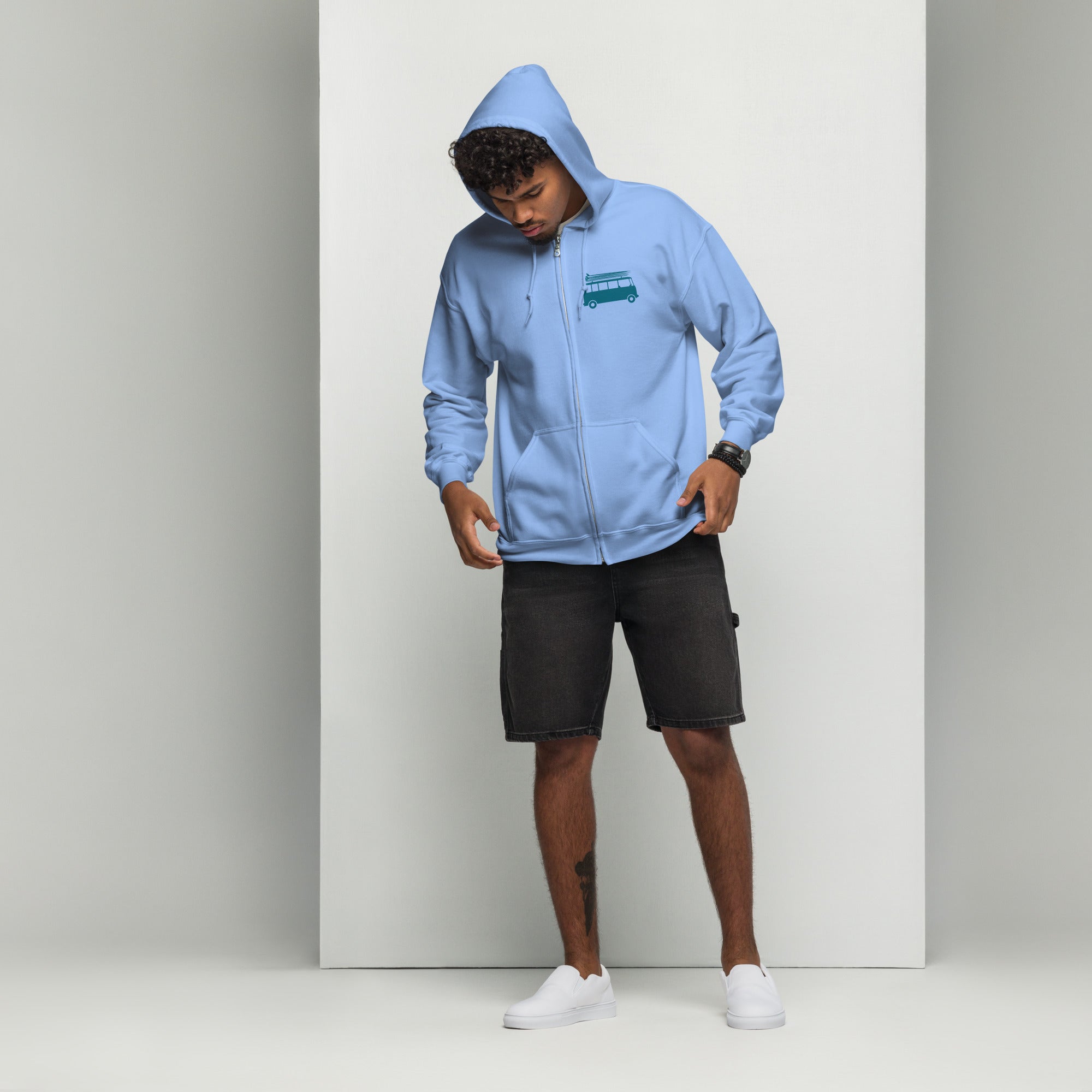 Unisex heavy blend zip hoodie Blue Surf Combi Home is where you park it