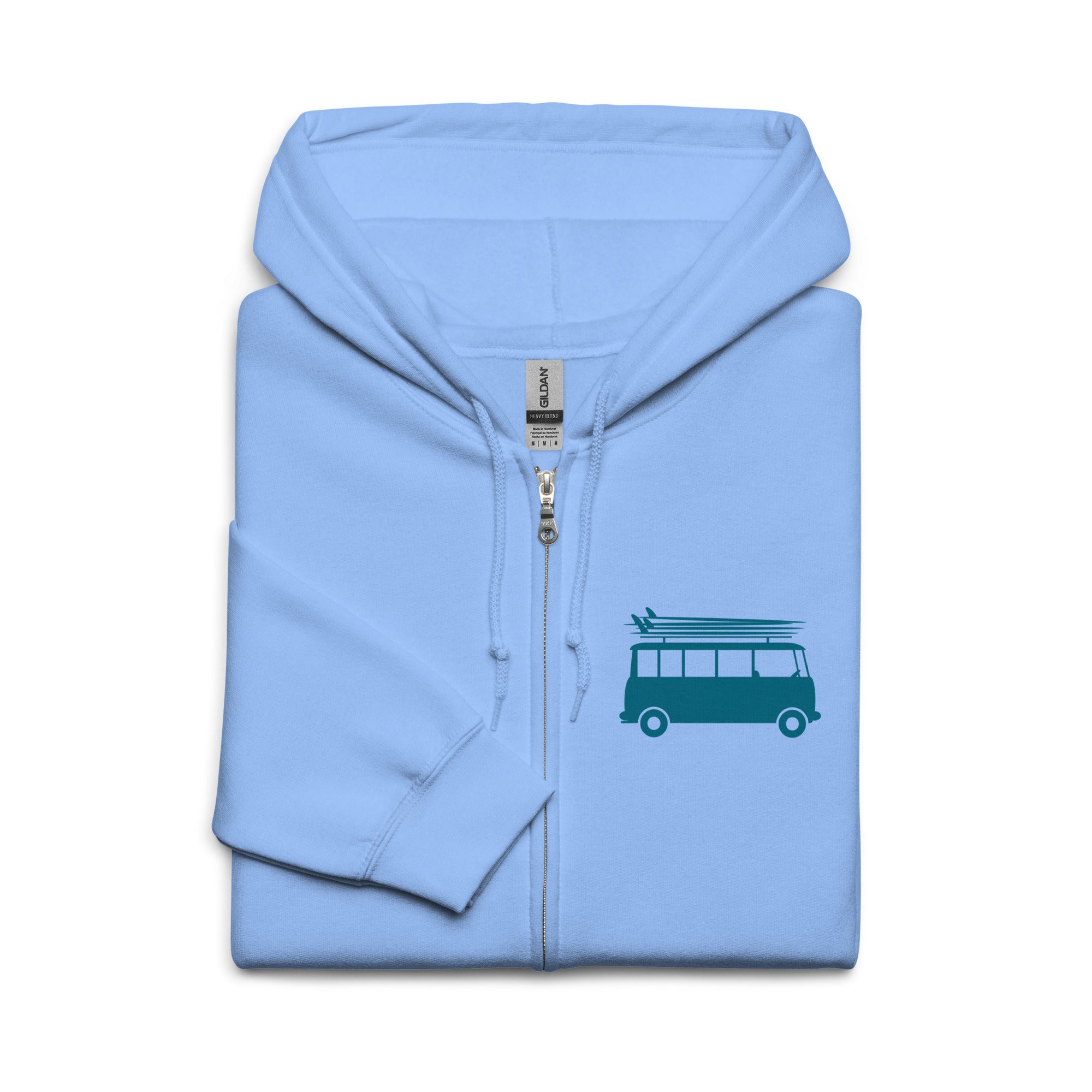 Unisex heavy blend zip hoodie Blue Surf Combi Home is where you park it