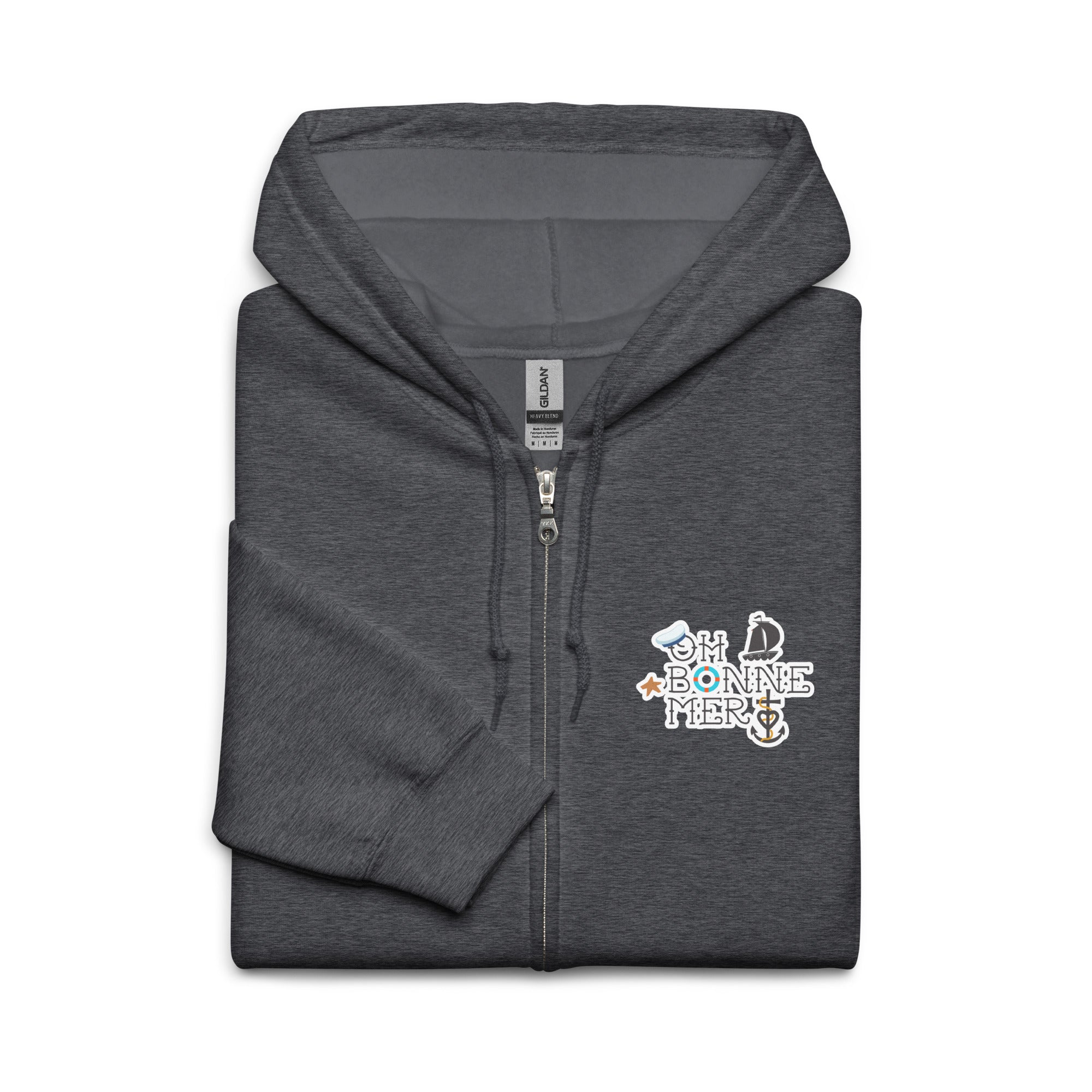 Unisex heavy blend zip hoodie Oh Bonne Mer 3 (Front & Back)