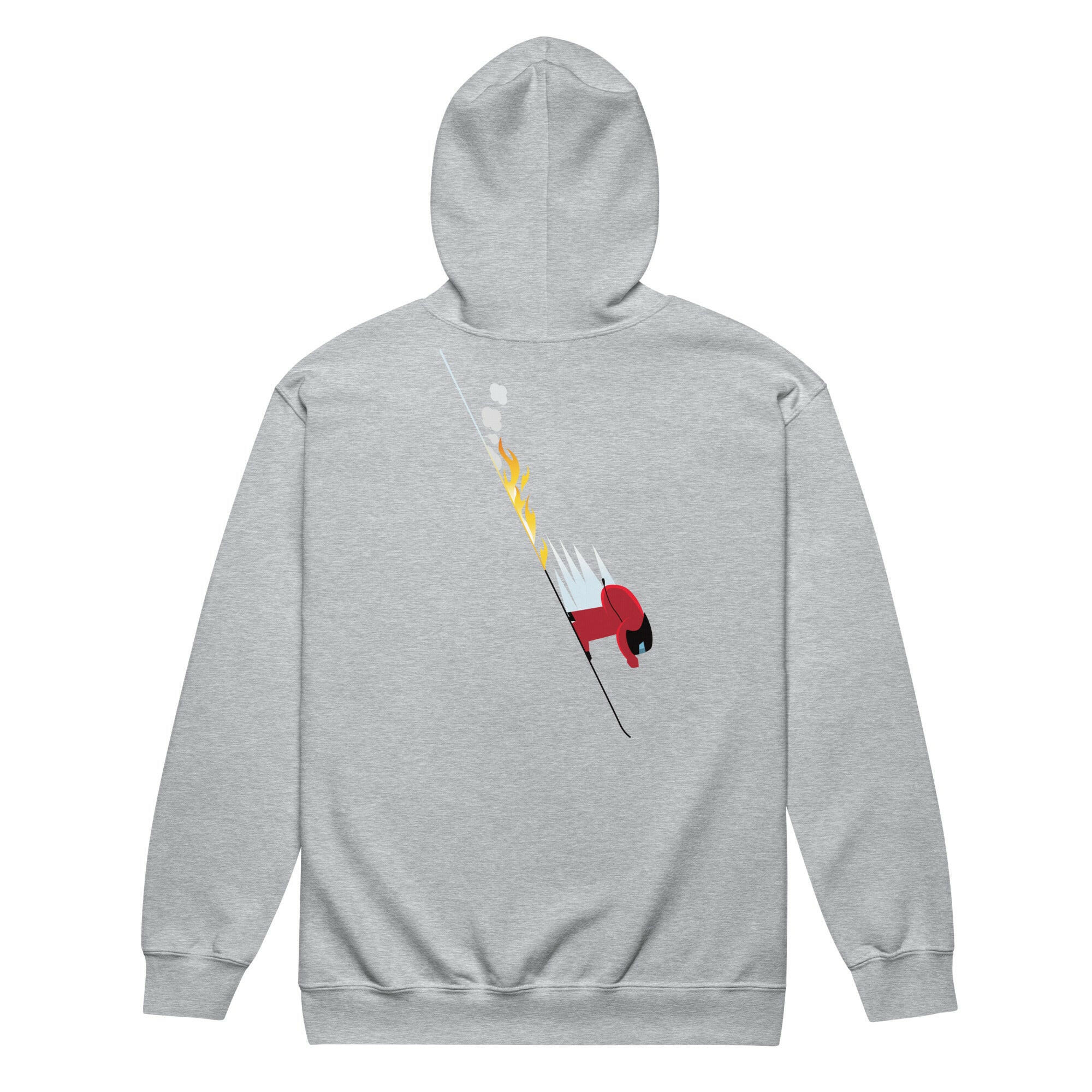 Unisex heavy blend zip hoodie Which skier are you? Speed Skier on light colors (front & back)