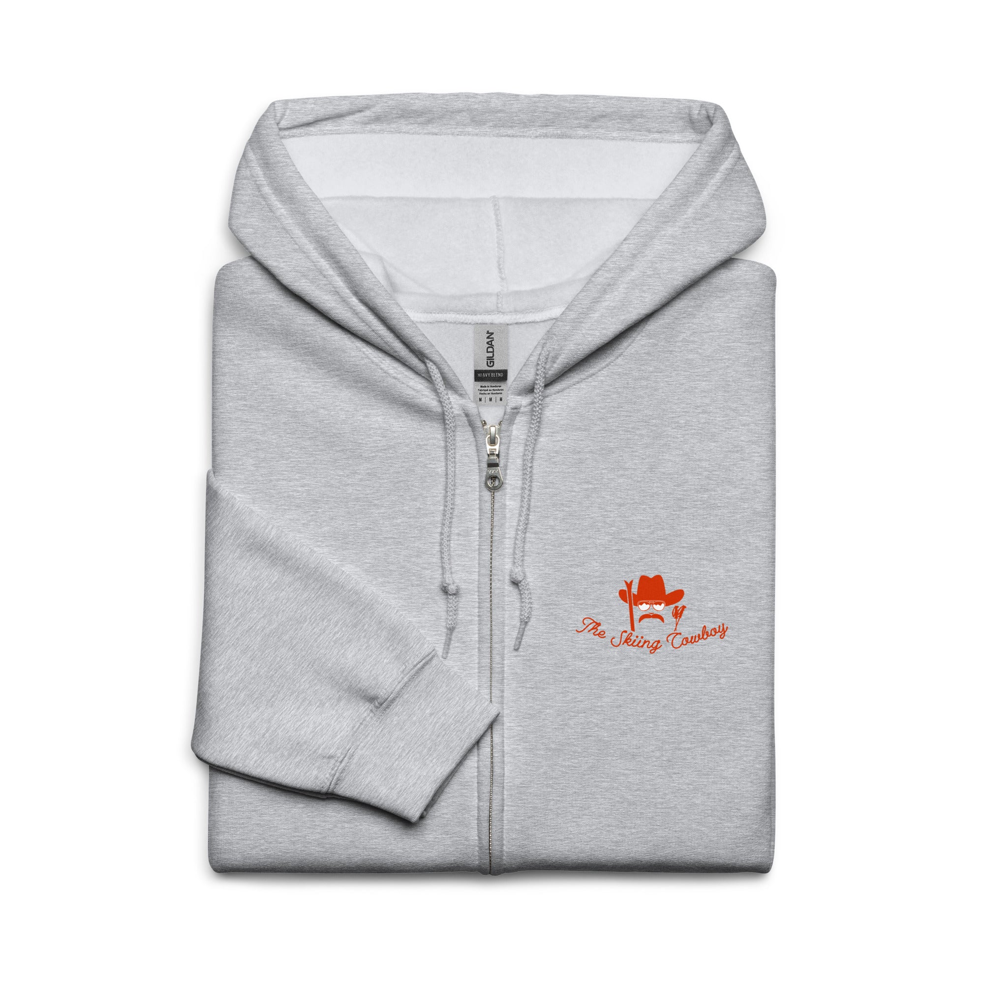 Unisex heavy blend zip hoodie Skiing Duel (front & back)