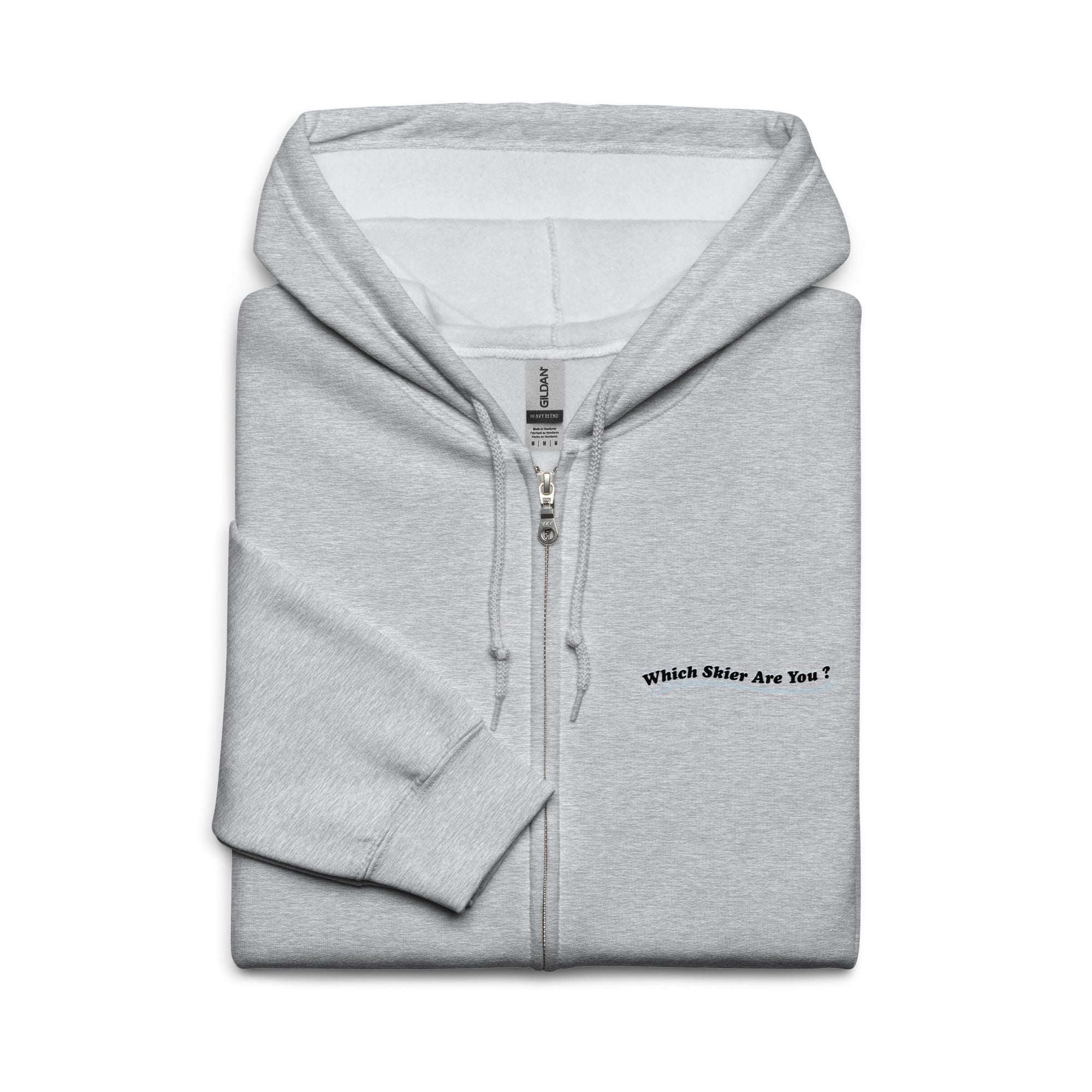 Unisex heavy blend zip hoodie Which skier are you? Love Instructor First Lesson free on light colors (front & back)