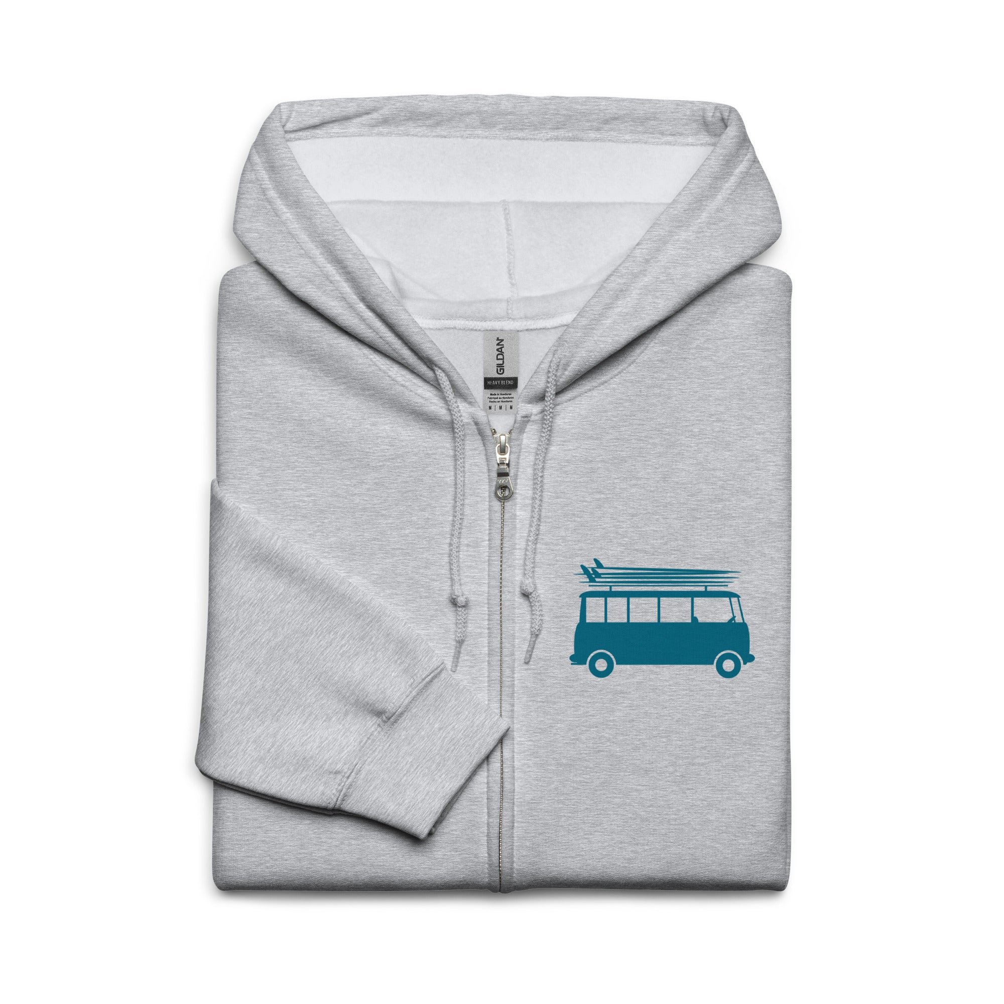 Unisex heavy blend zip hoodie Blue Surf Combi Home is where you park it