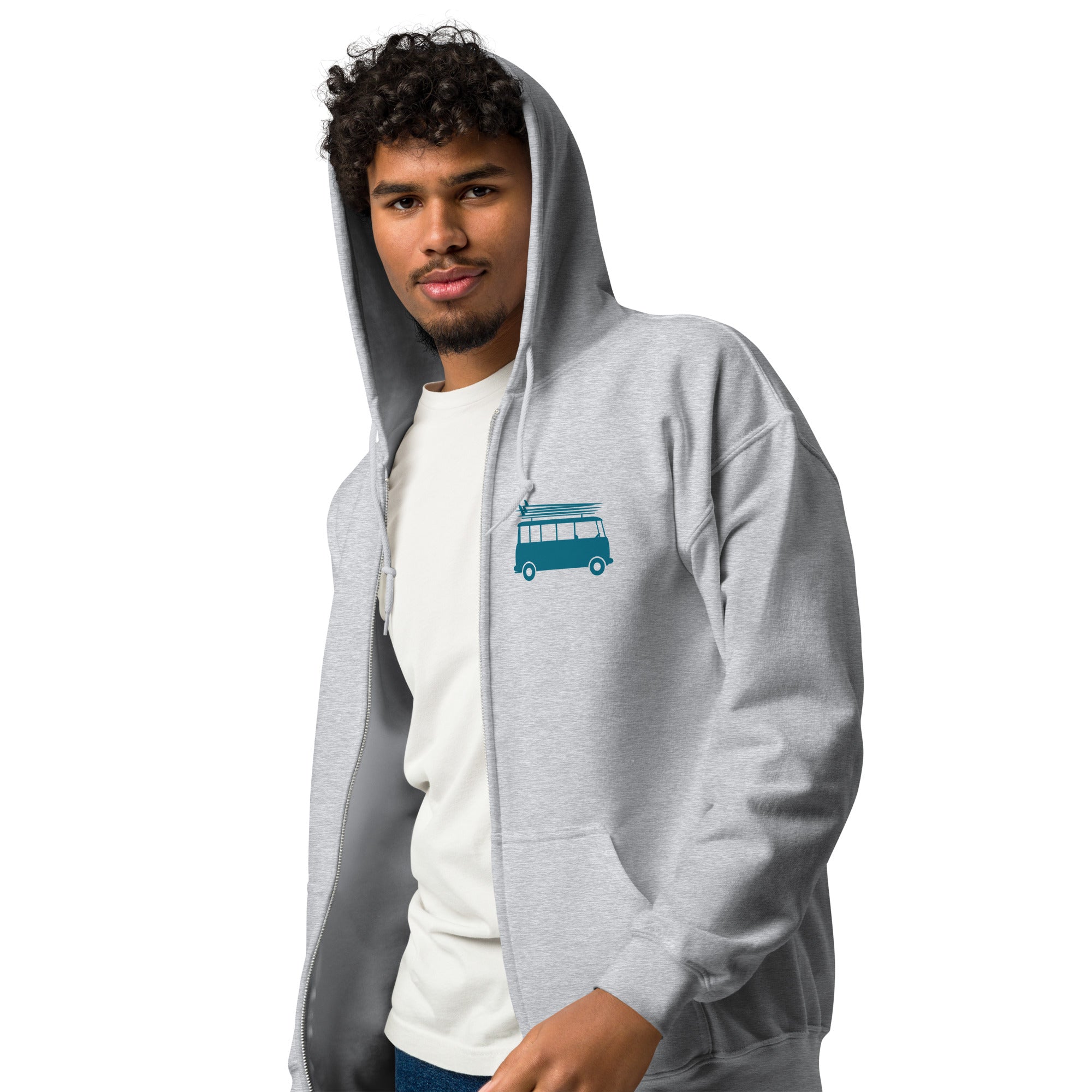 Unisex heavy blend zip hoodie Blue Surf Combi Home is where you park it