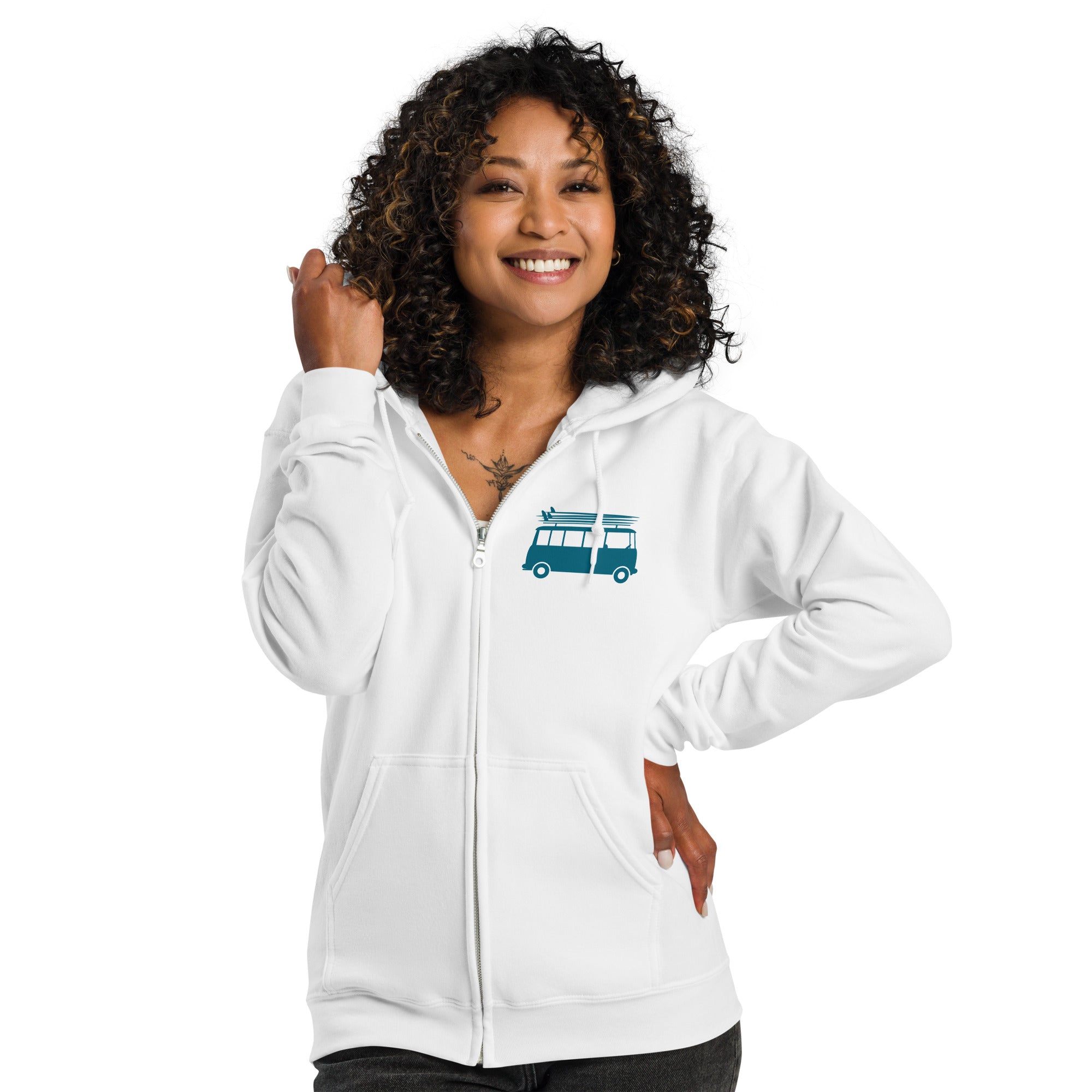 Unisex heavy blend zip hoodie Blue Surf Combi Home is where you park it