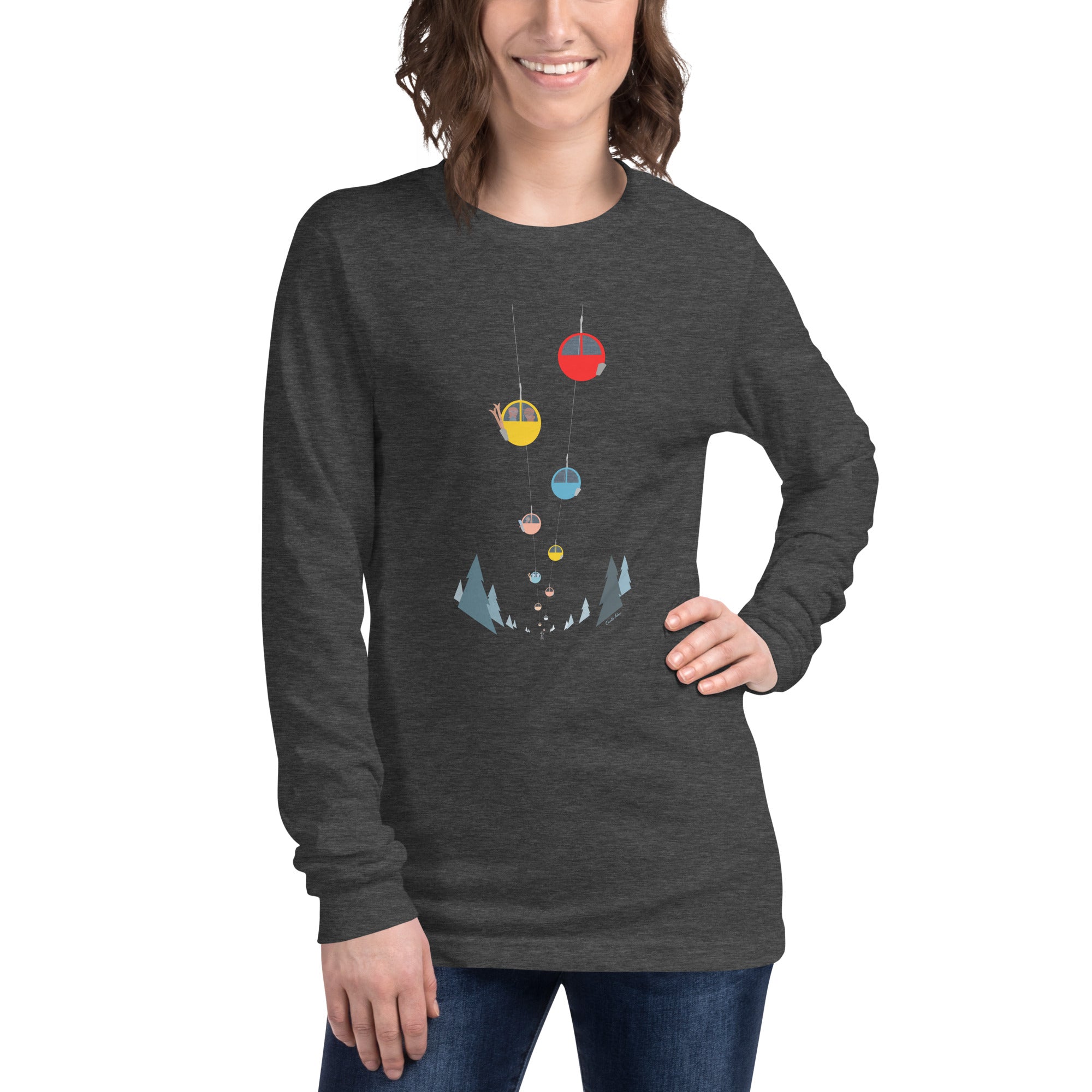 Unisex Long Sleeve Tee Gondolas in the mist