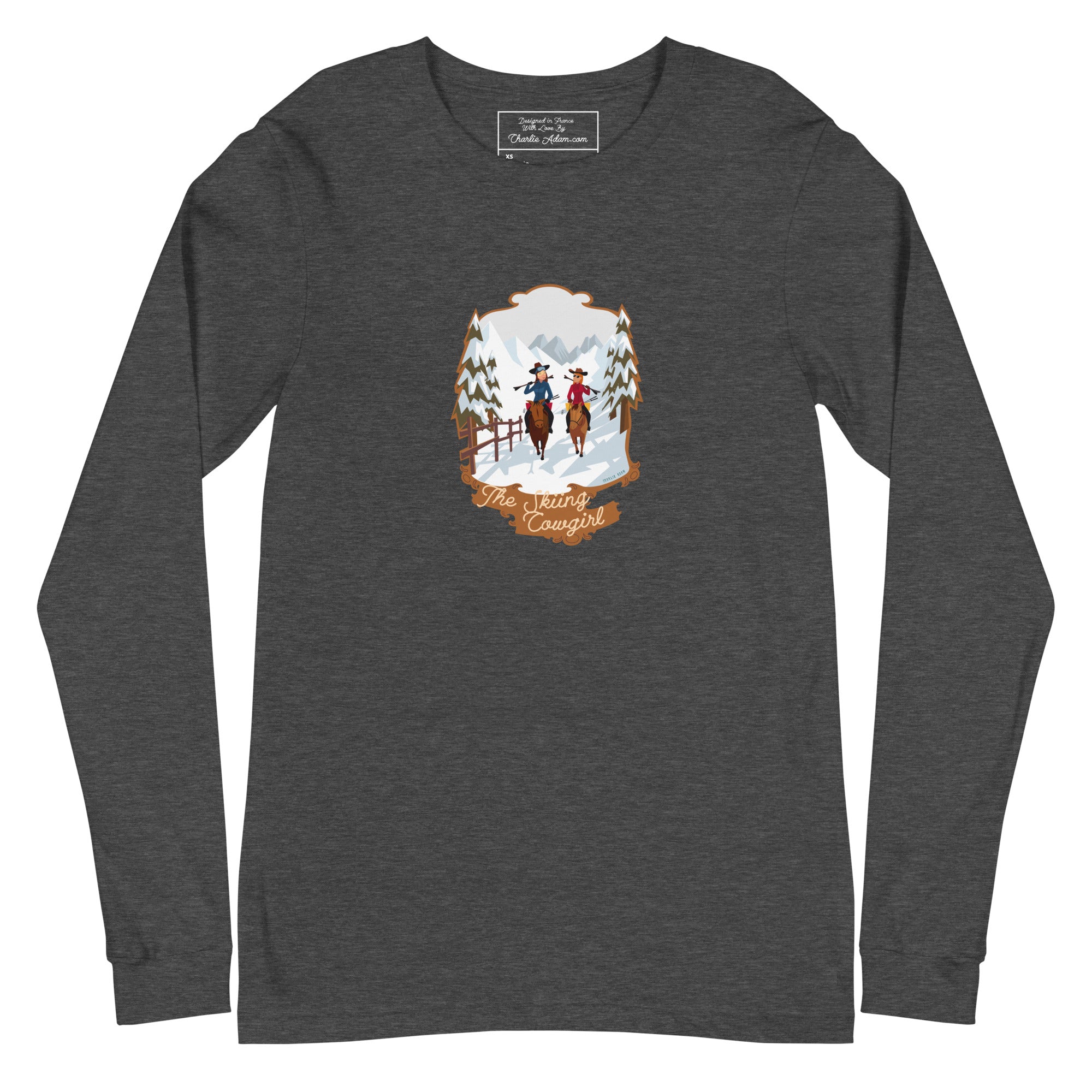 Unisex Long Sleeve Tee The Skiing Cowgirl