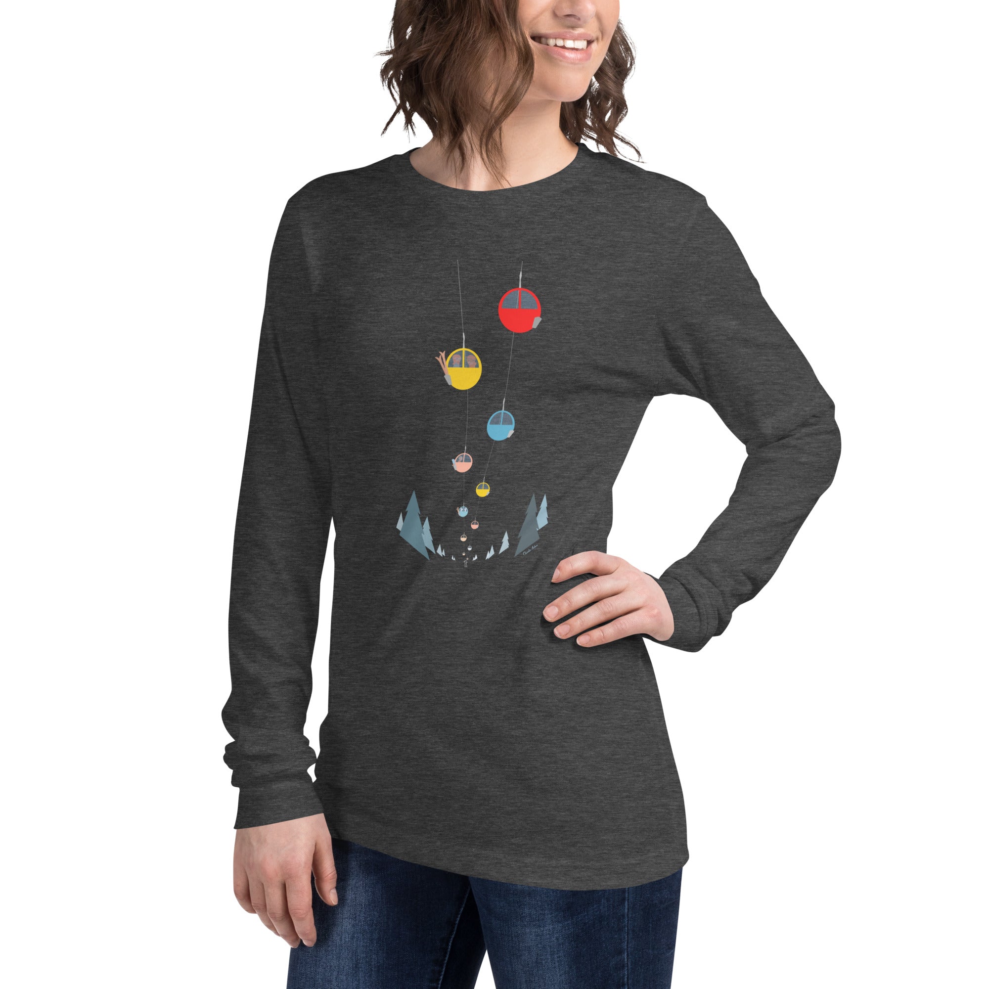 Unisex Long Sleeve Tee Gondolas in the mist