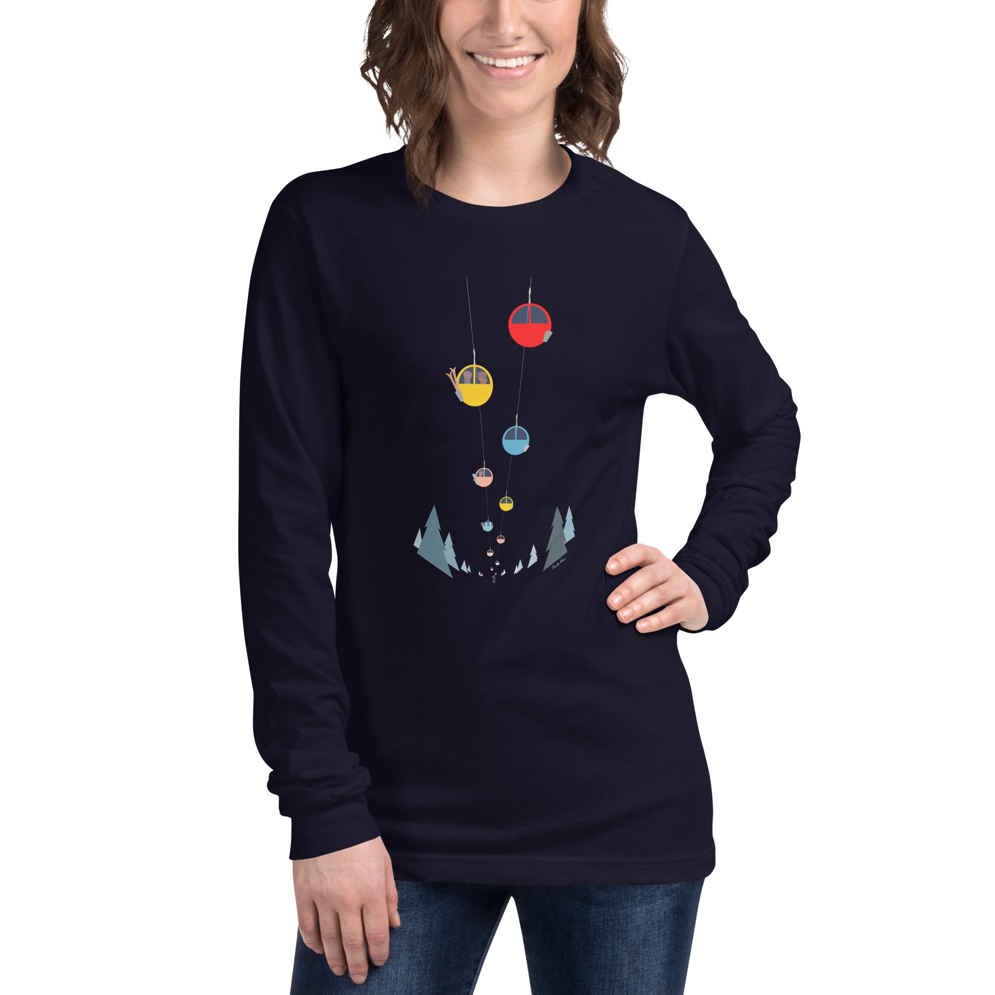 Unisex Long Sleeve Tee Gondolas in the mist