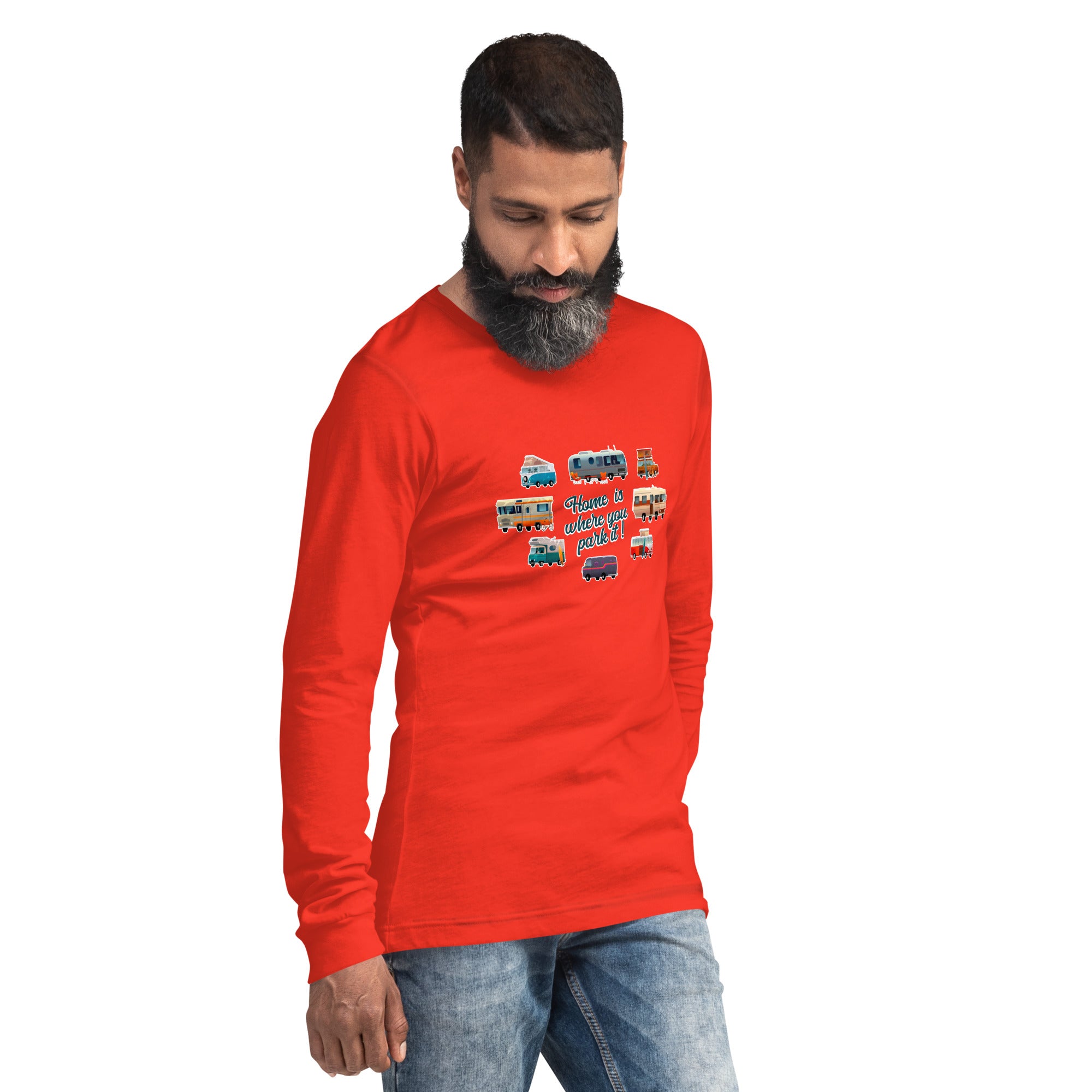 Unisex Long Sleeve Tee Square Vintage Campers