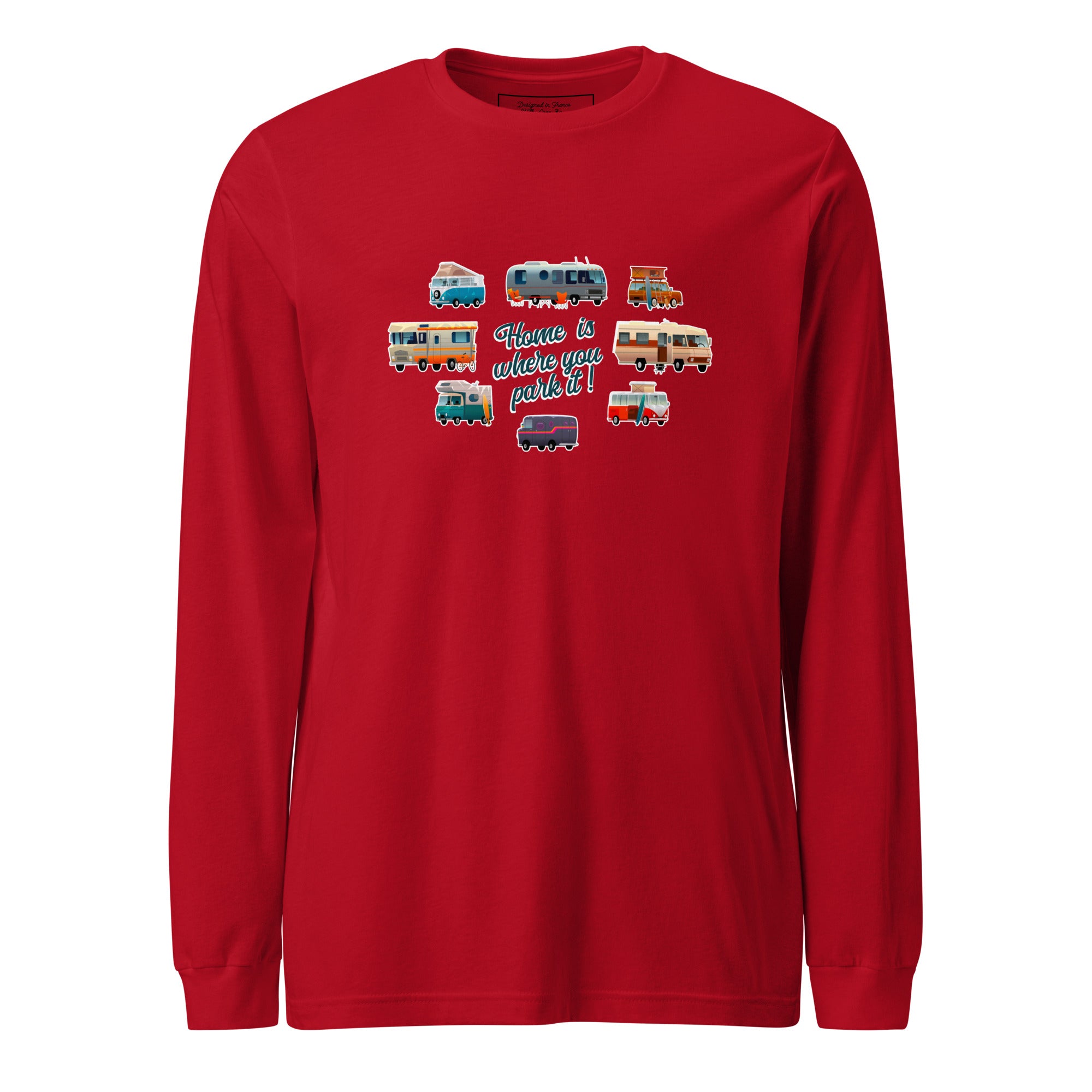 Unisex Long Sleeve Tee Square Vintage Campers