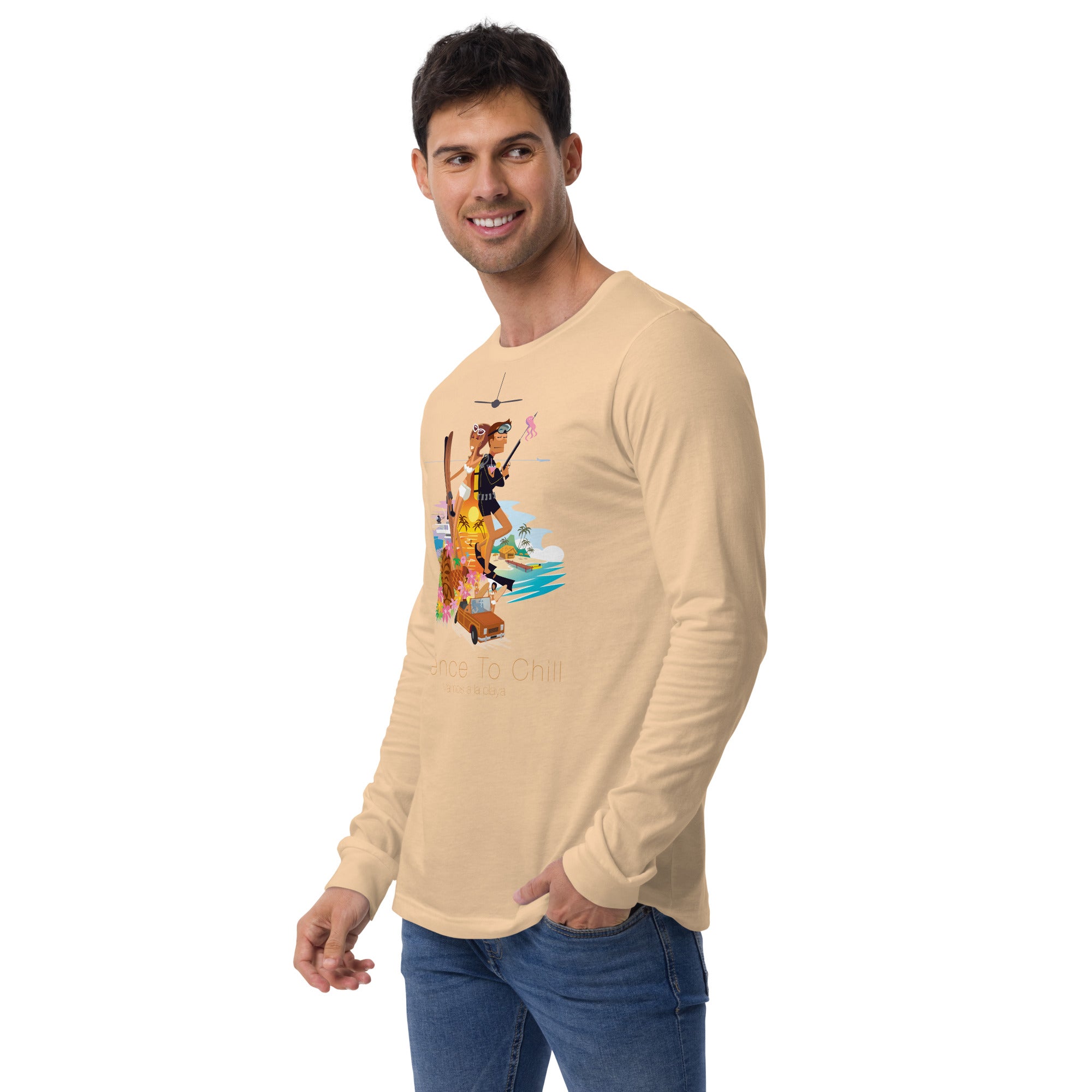 Unisex Long Sleeve Tee License to Chill Vamos a la Playa