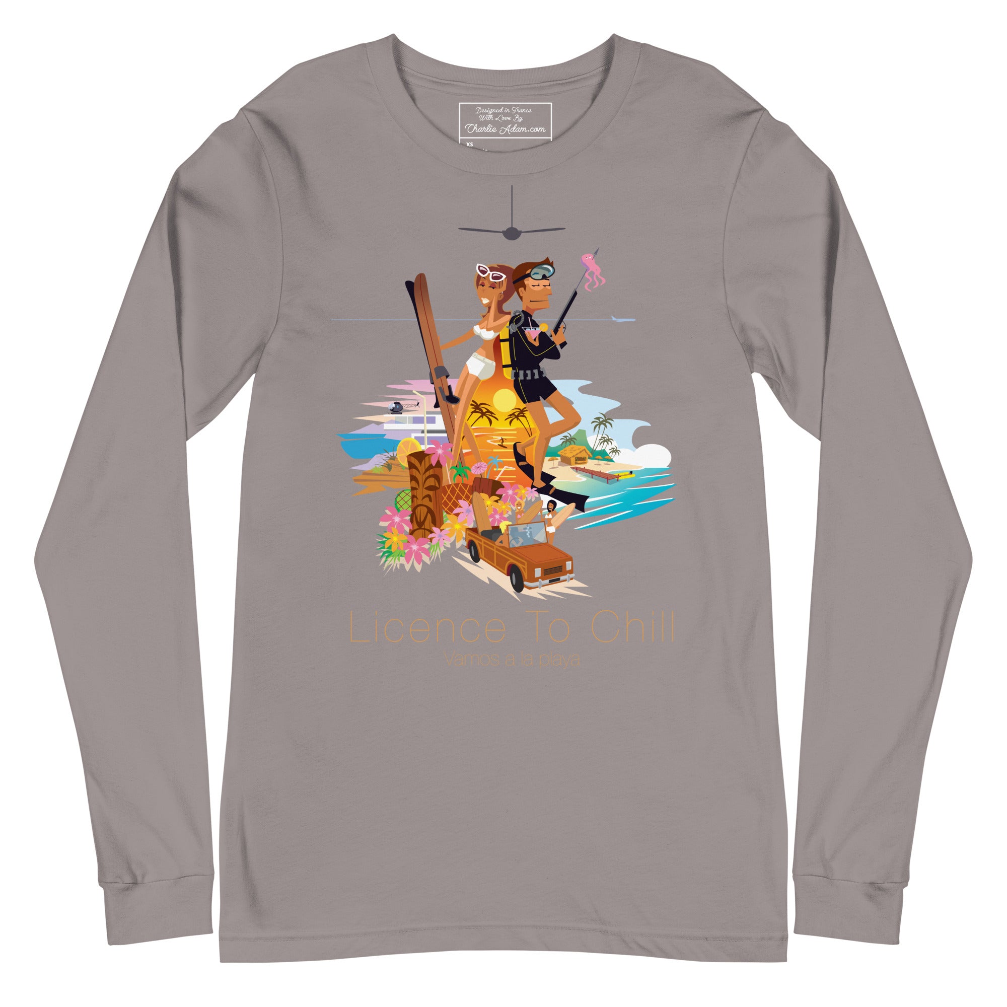 Unisex Long Sleeve Tee License to Chill Vamos a la Playa