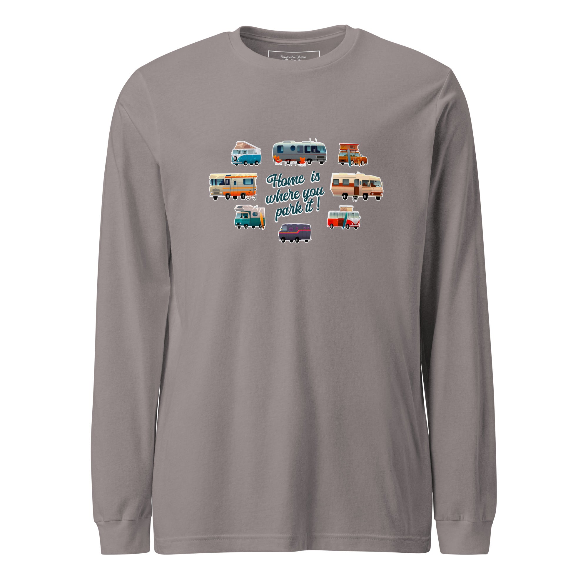 Unisex Long Sleeve Tee Square Vintage Campers