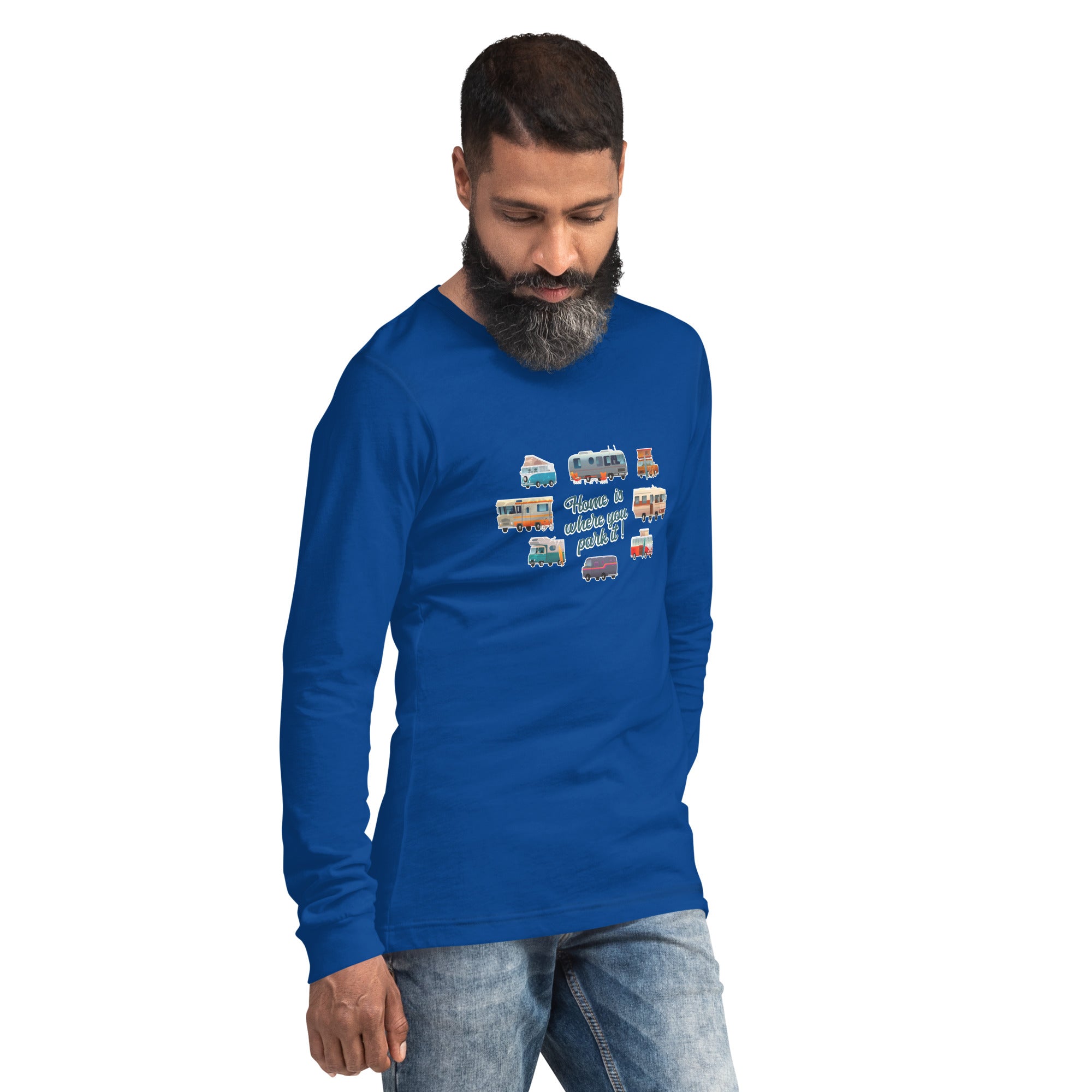 Unisex Long Sleeve Tee Square Vintage Campers