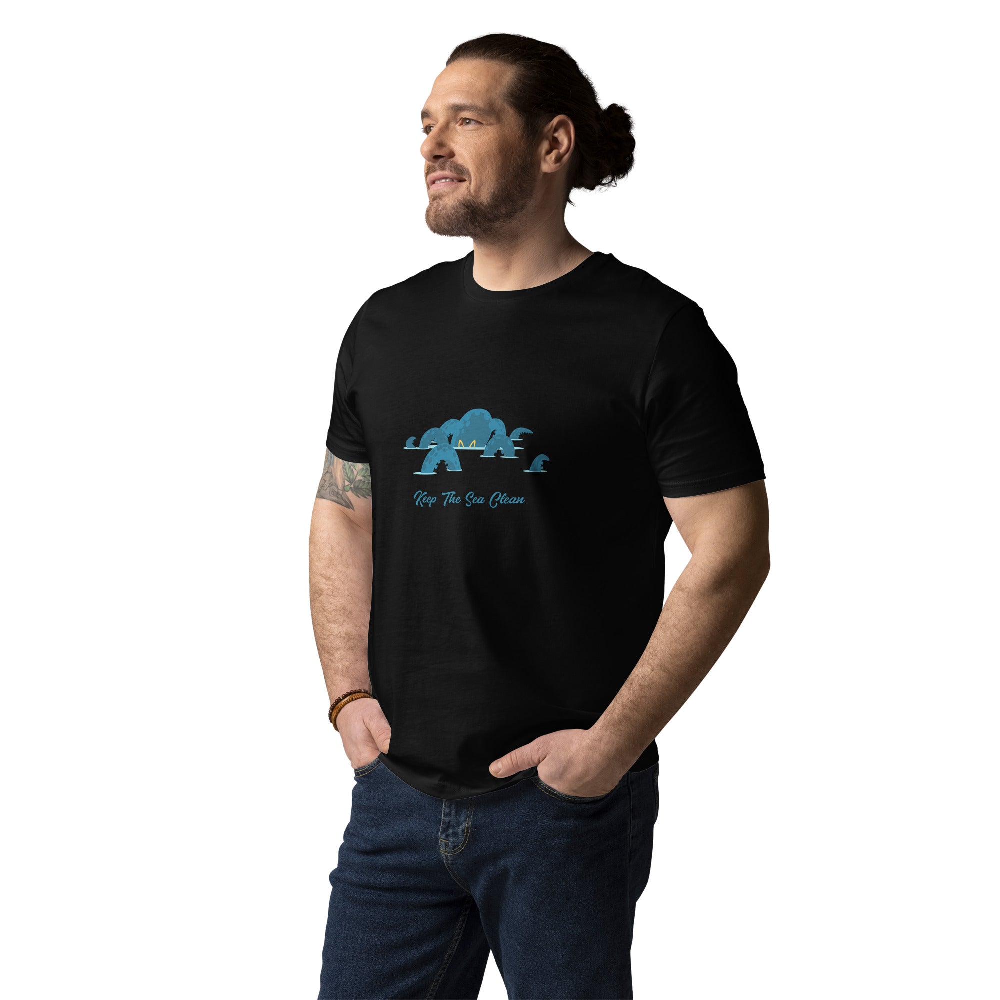 Unisex organic cotton t-shirt Octopus Blue