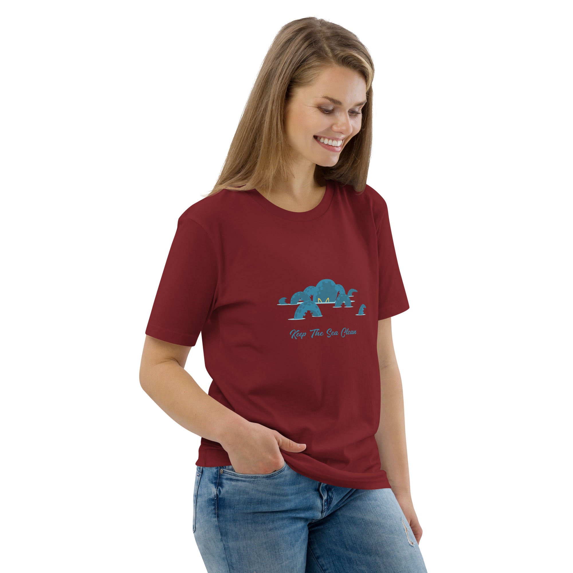 Unisex organic cotton t-shirt Octopus Blue