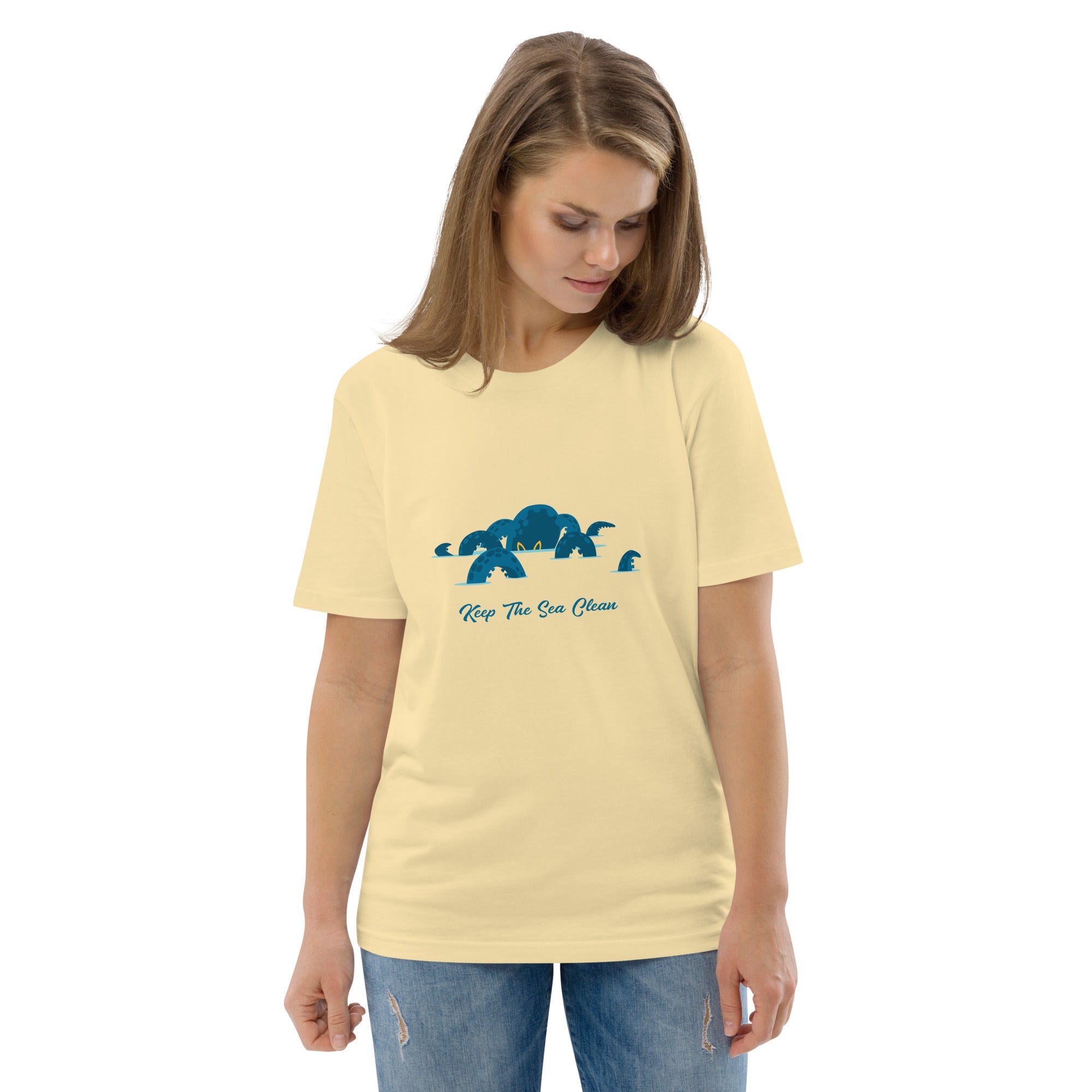 Unisex organic cotton t-shirt Octopus Blue