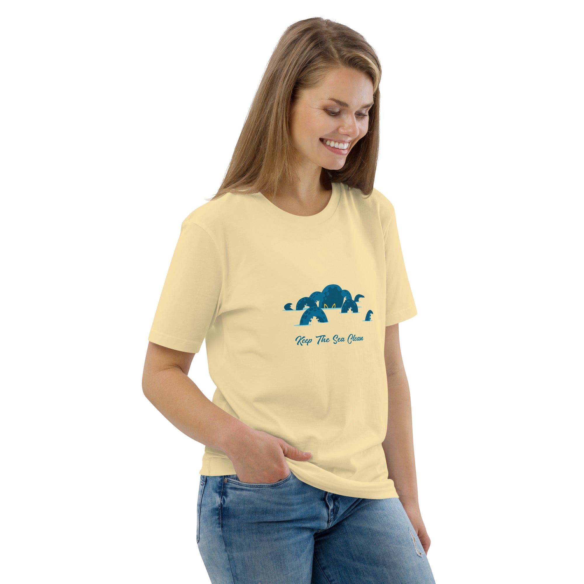 Unisex organic cotton t-shirt Octopus Blue