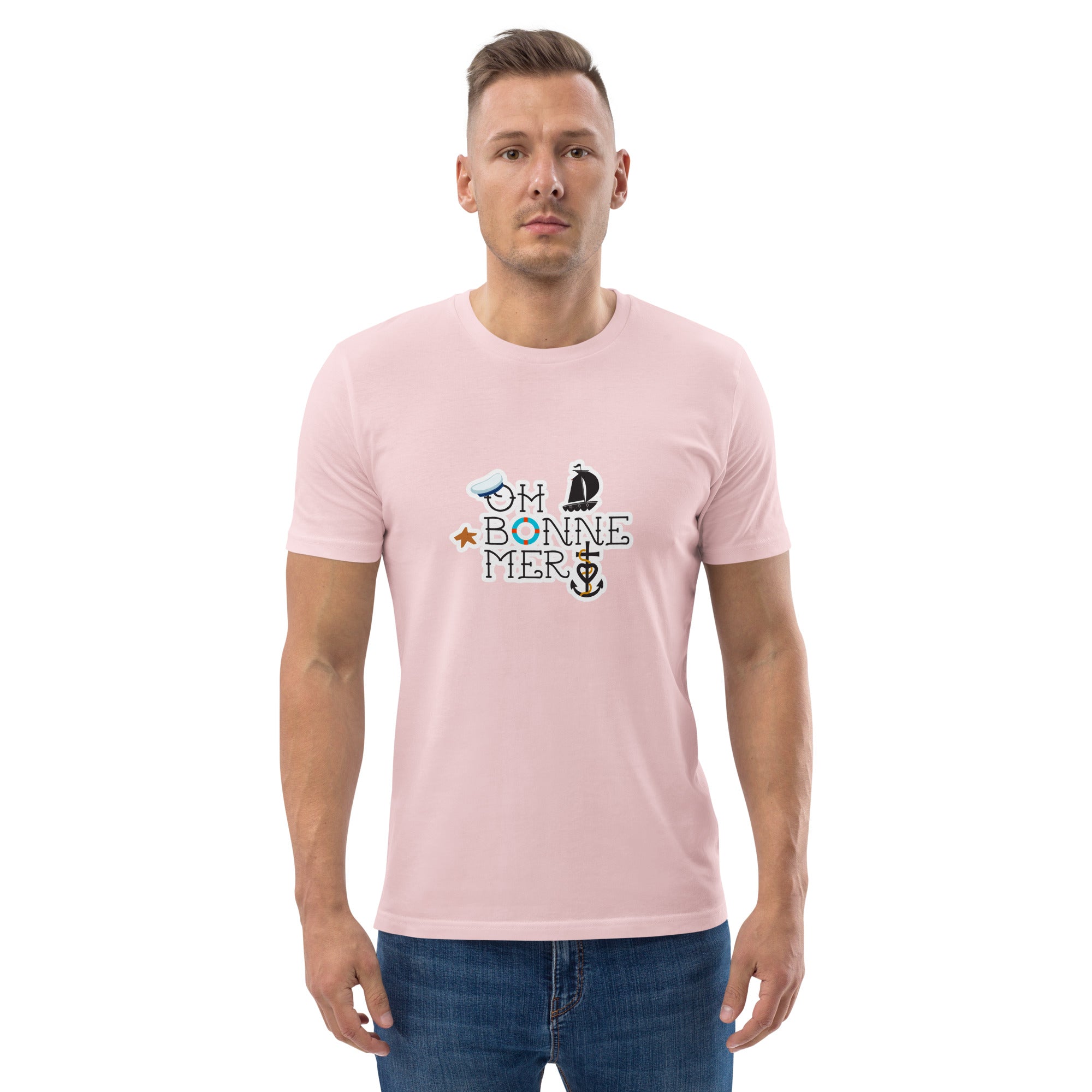 Unisex organic cotton t-shirt Oh Bonne Mer 3 on light colors