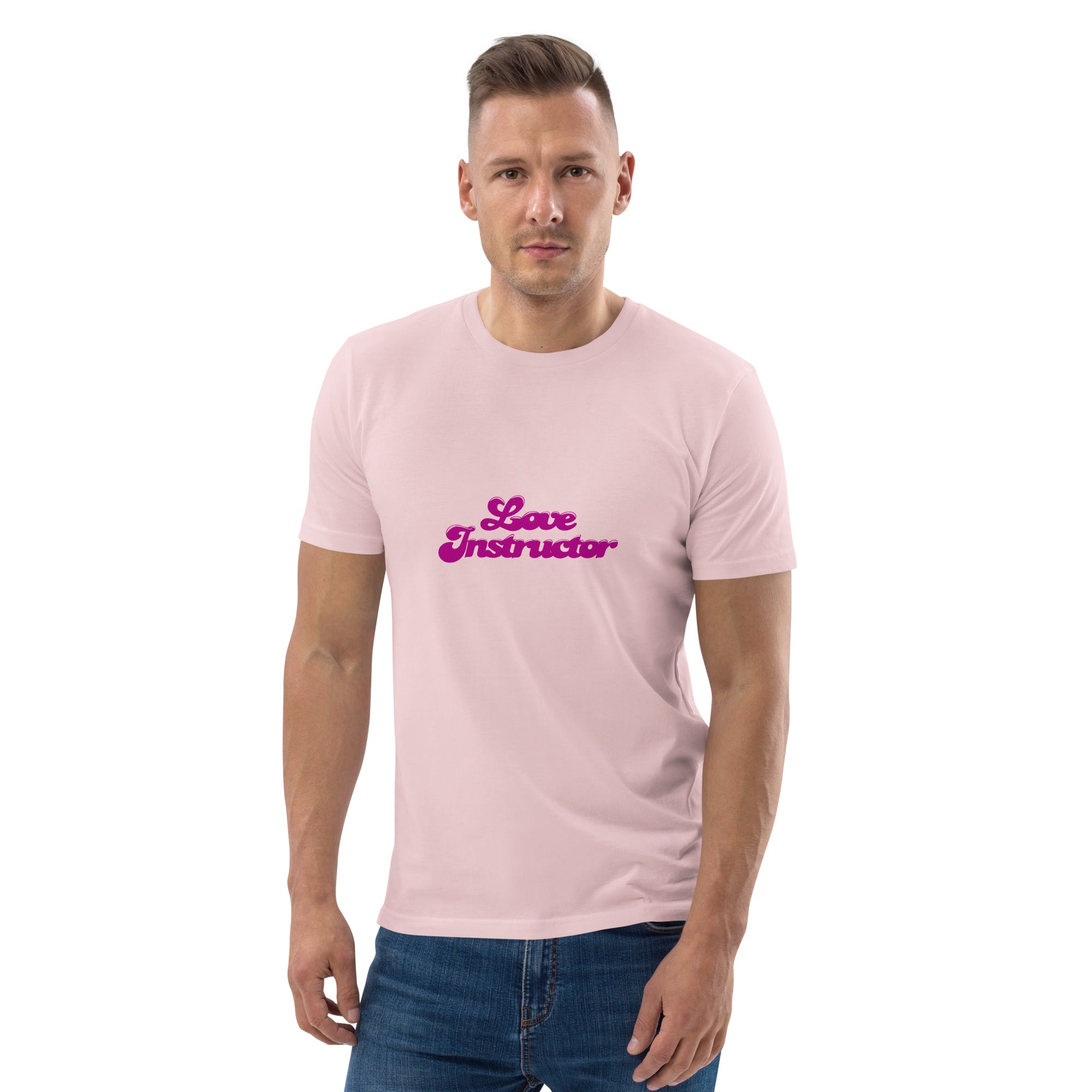 T-shirt unisexe en coton biologique Love instructor sur couleurs claires