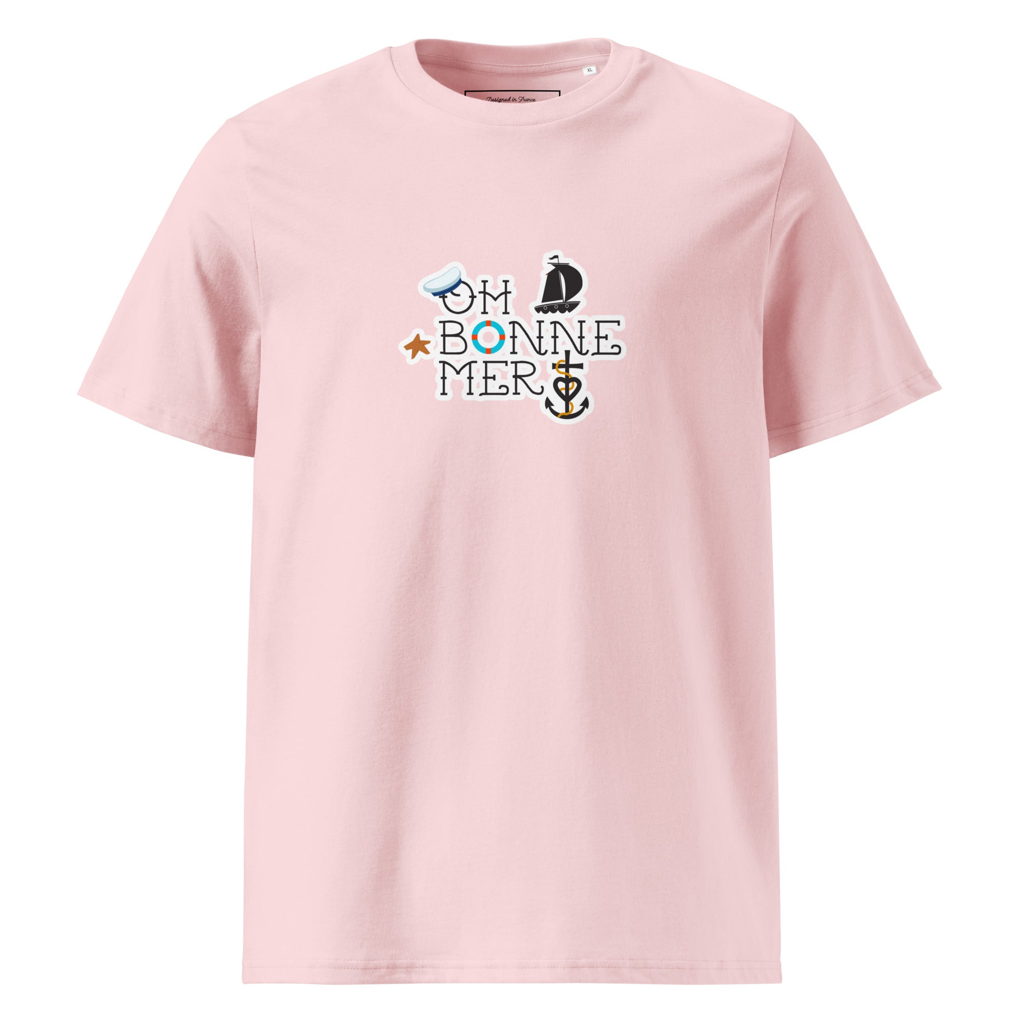 Unisex organic cotton t-shirt Oh Bonne Mer 3 on light colors