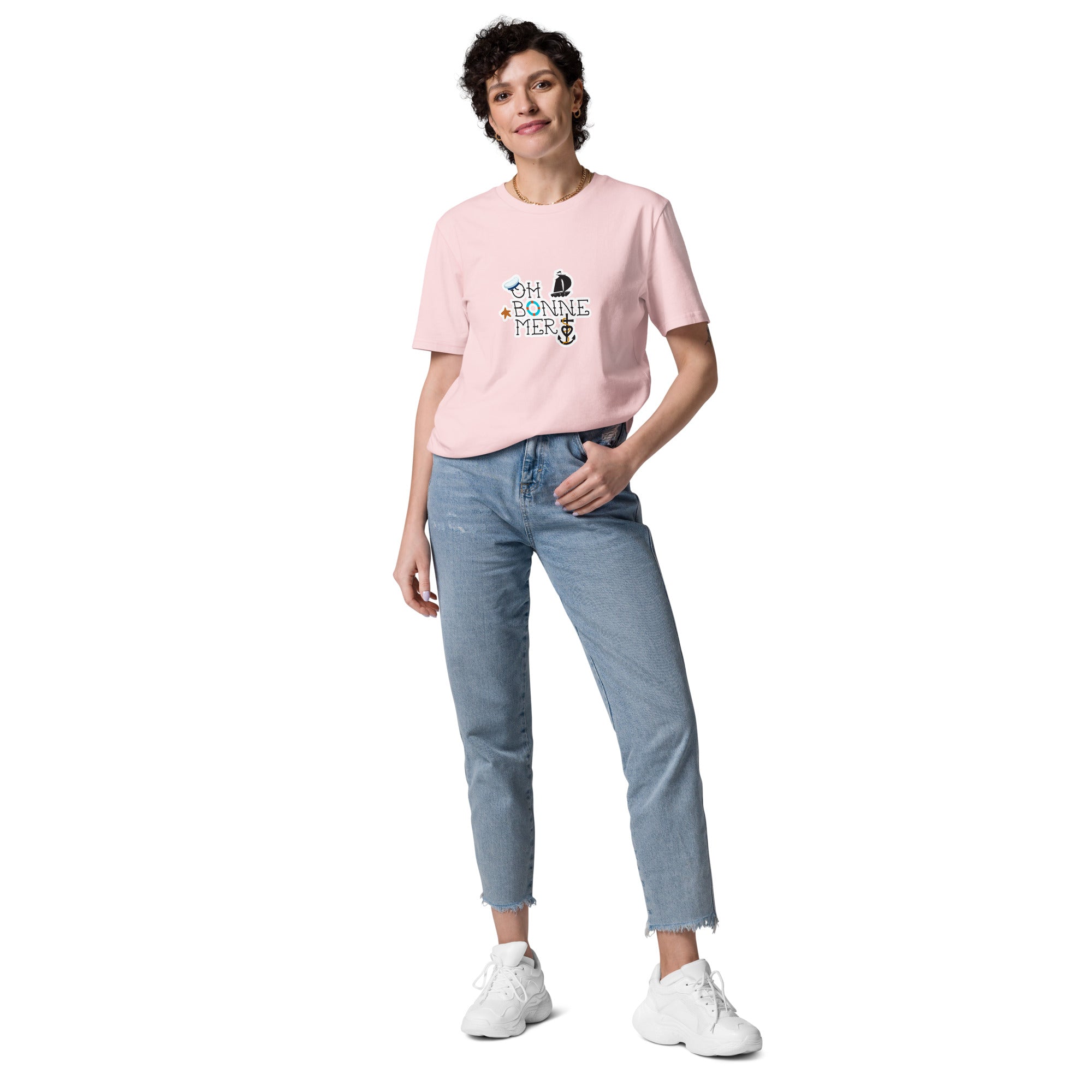 Unisex organic cotton t-shirt Oh Bonne Mer 3 on light colors