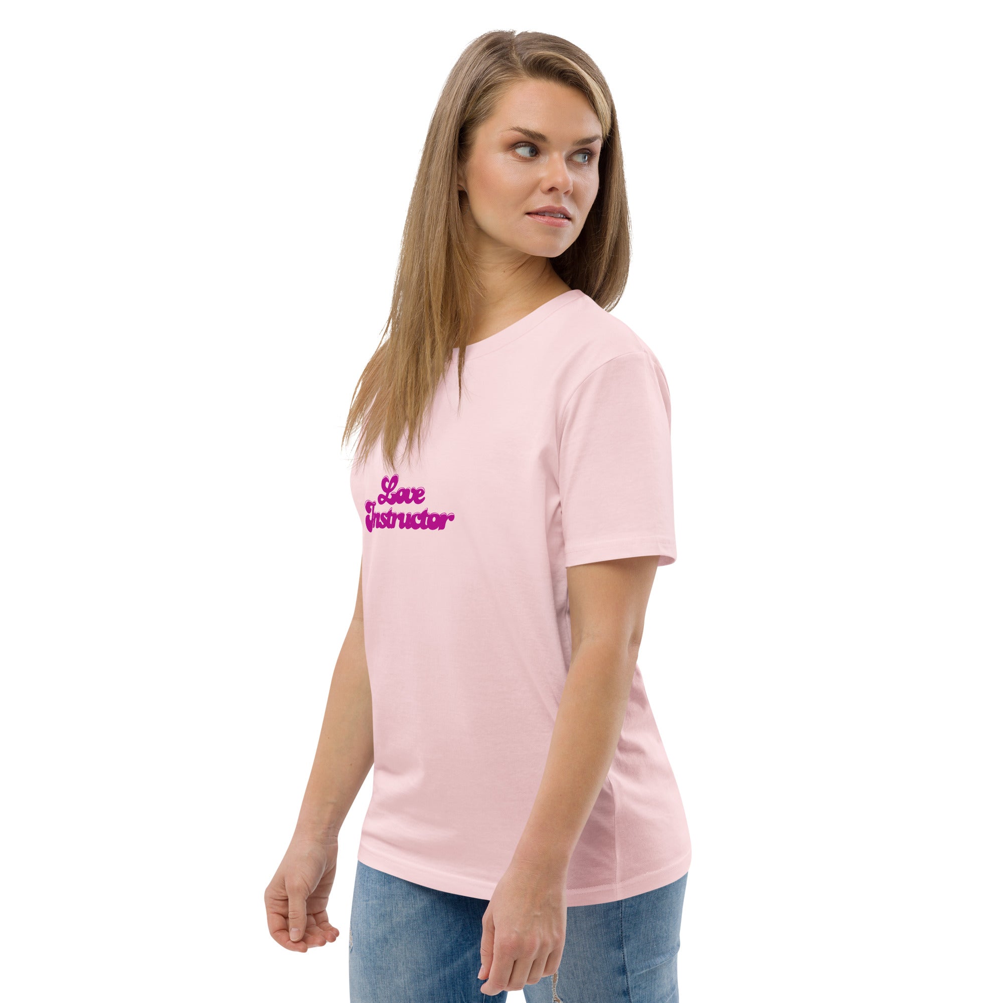 T-shirt unisexe en coton biologique Love instructor sur couleurs claires