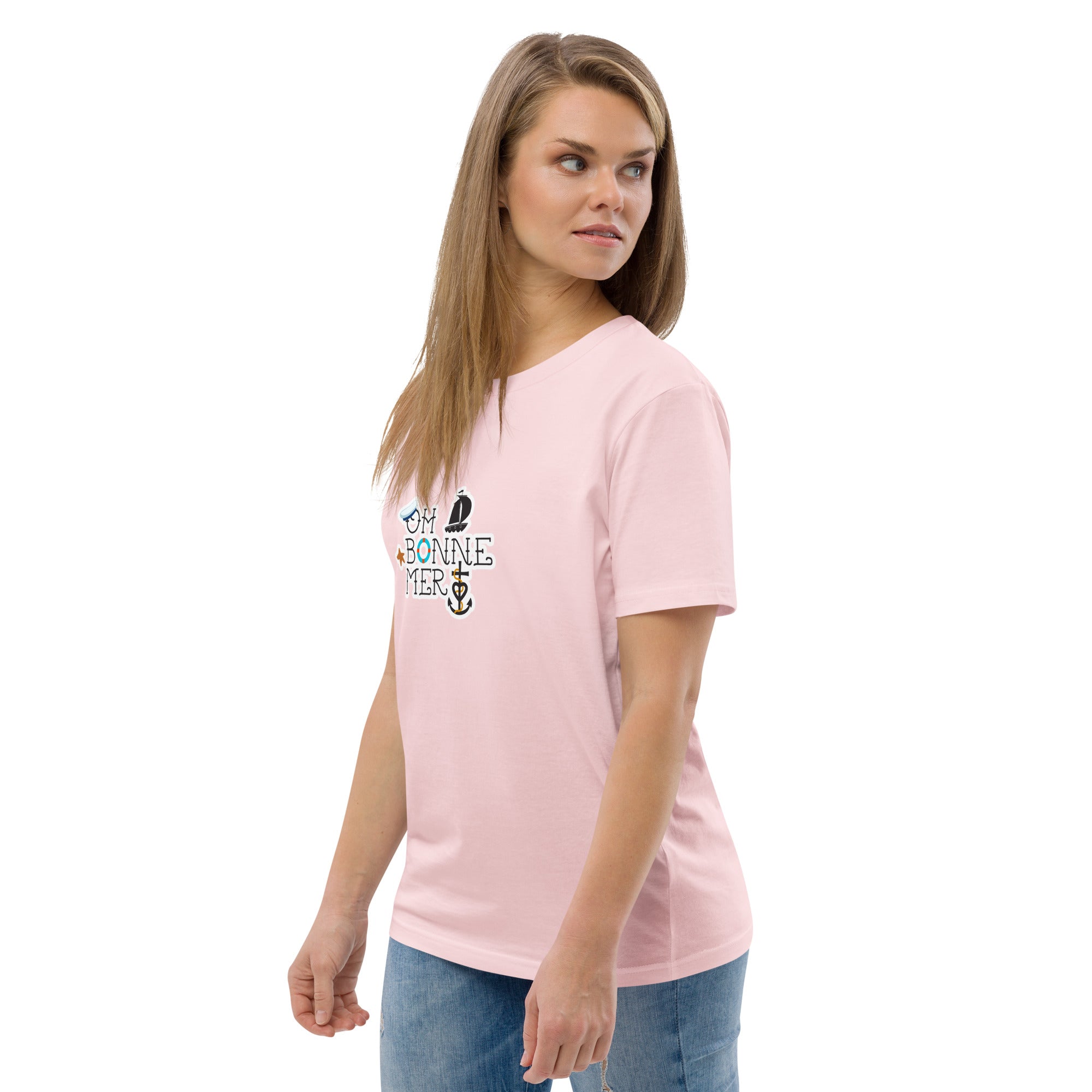 Unisex organic cotton t-shirt Oh Bonne Mer 3 on light colors