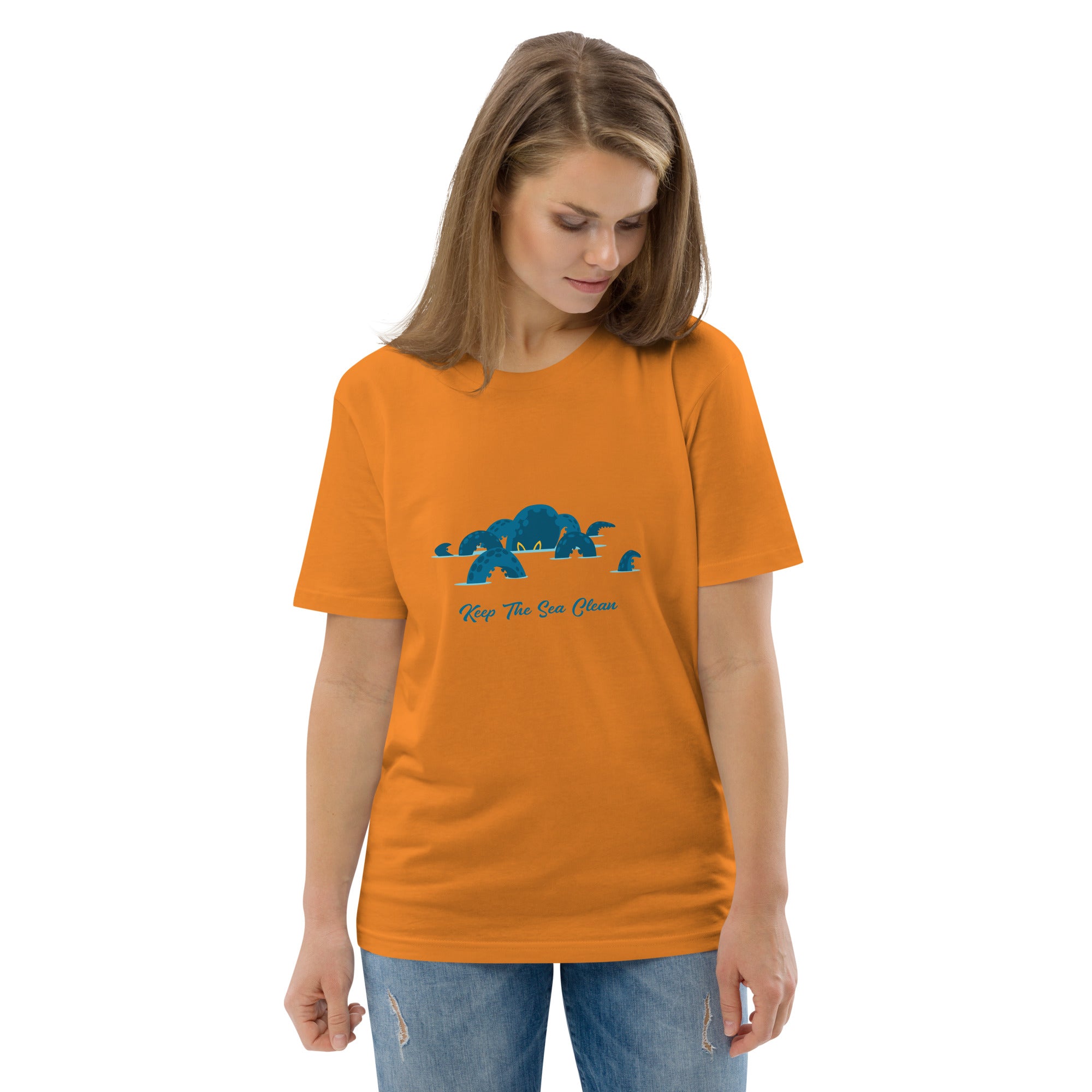 Unisex organic cotton t-shirt Octopus Blue