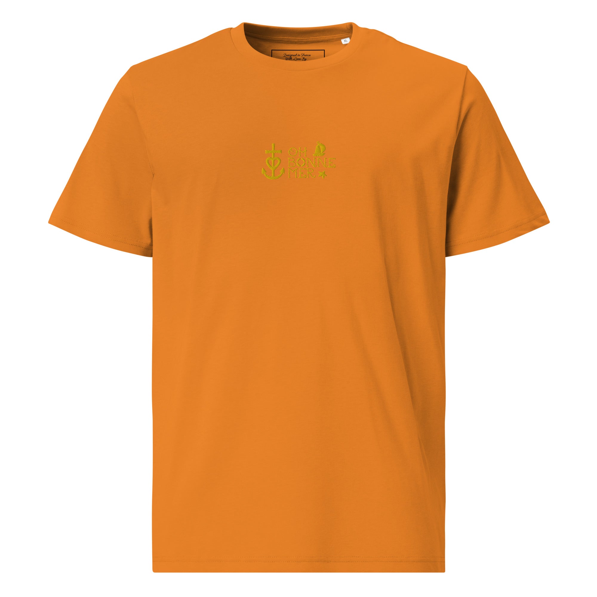 T-shirt unisexe en coton biologique Oh Bonne Mer 2 brodé sur couleurs vives